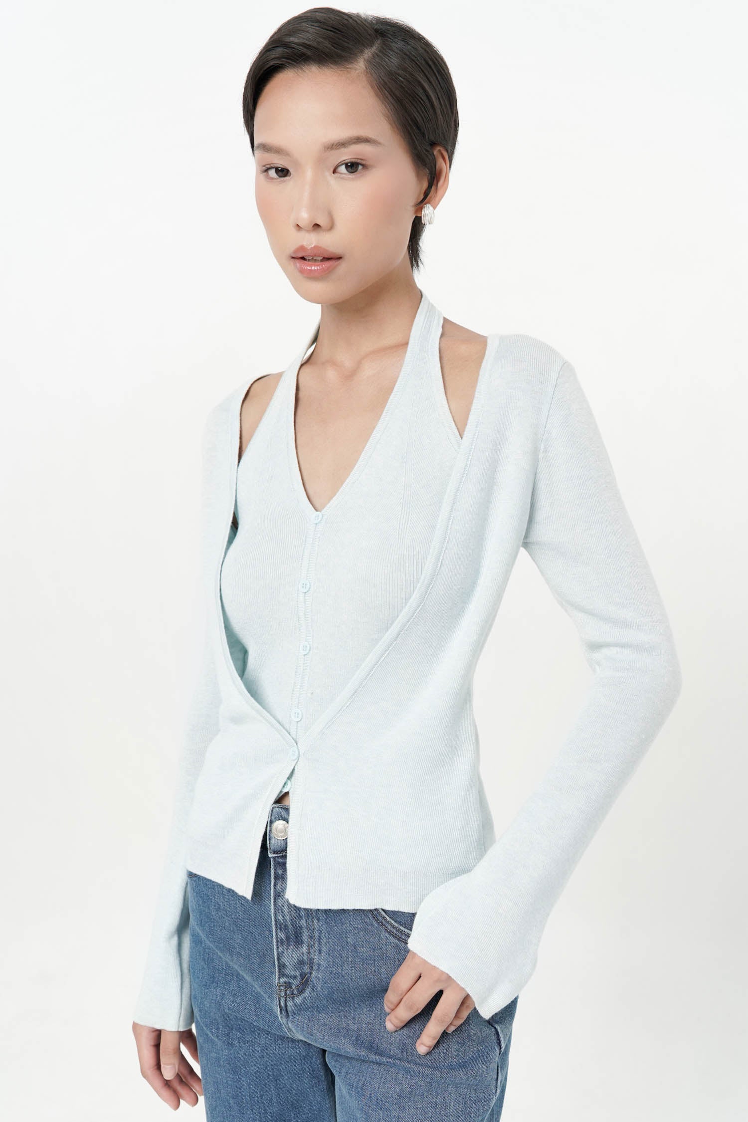 Freya Knit Top In Blue