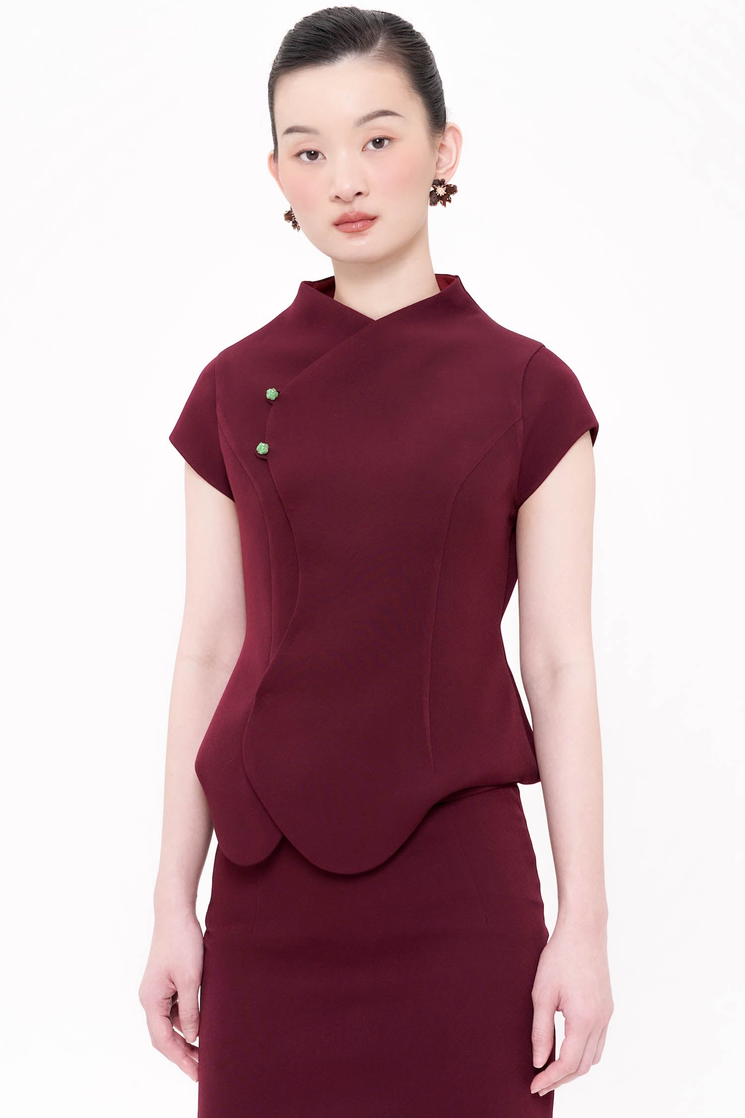 Ruyi Top In Maroon