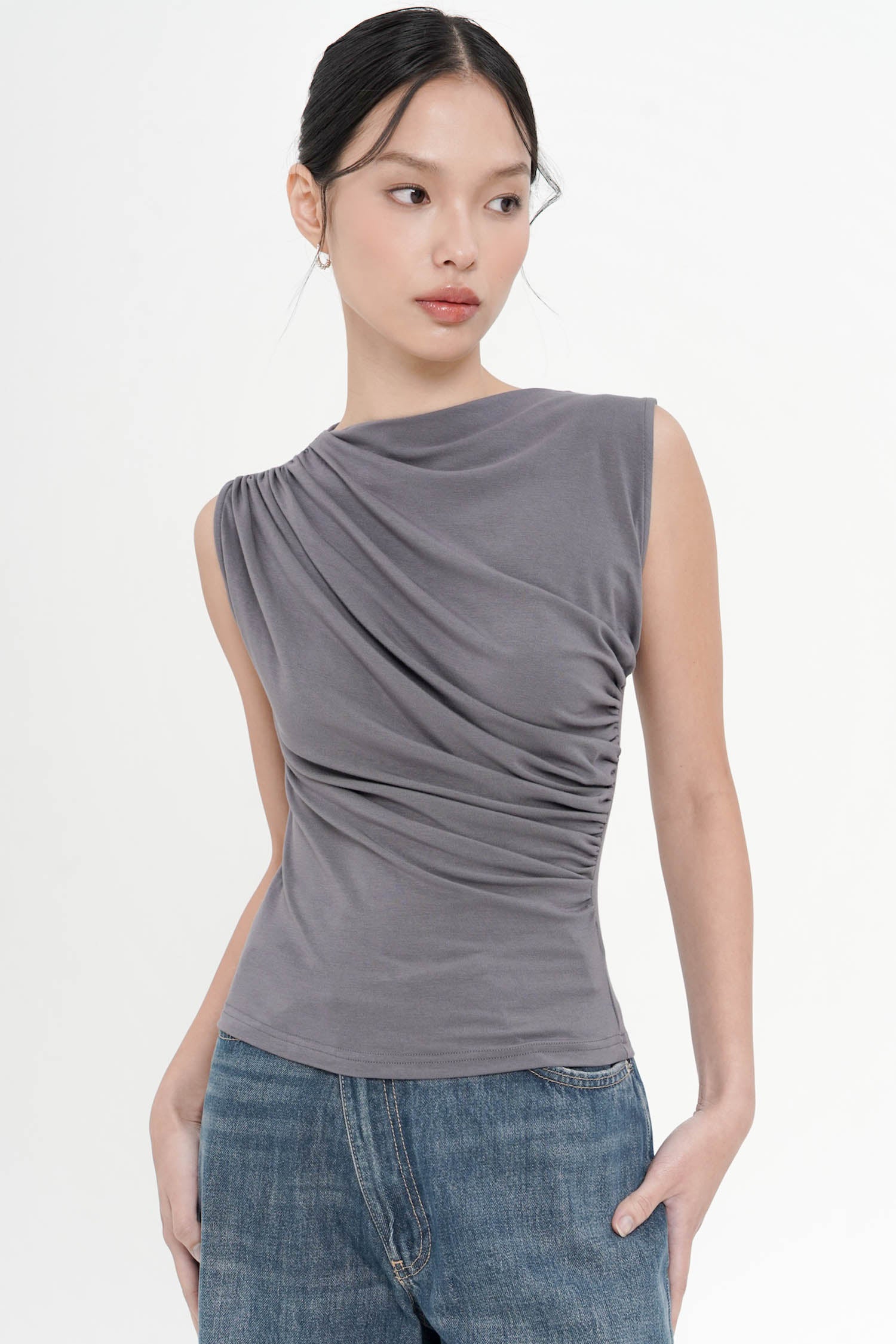 Akari Top In Dark Grey