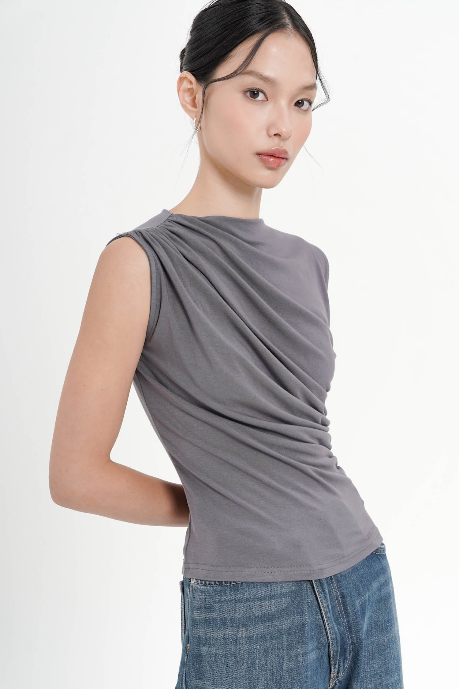 Akari Top In Dark Grey