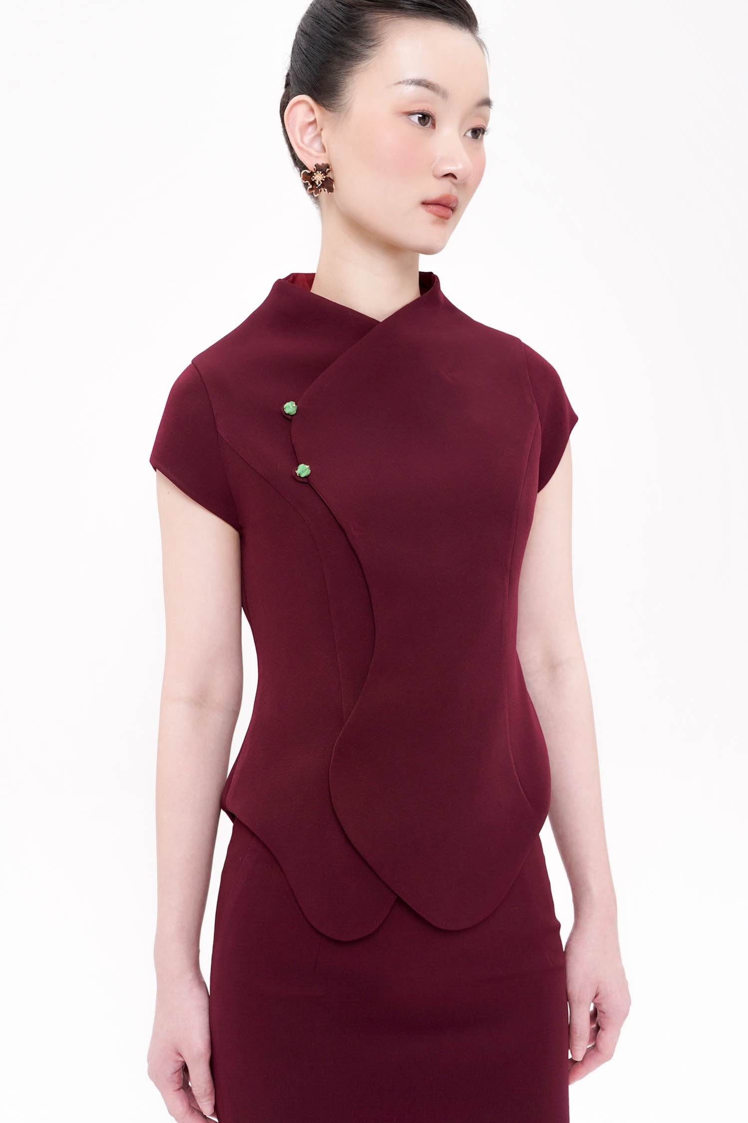 Ruyi Top In Maroon