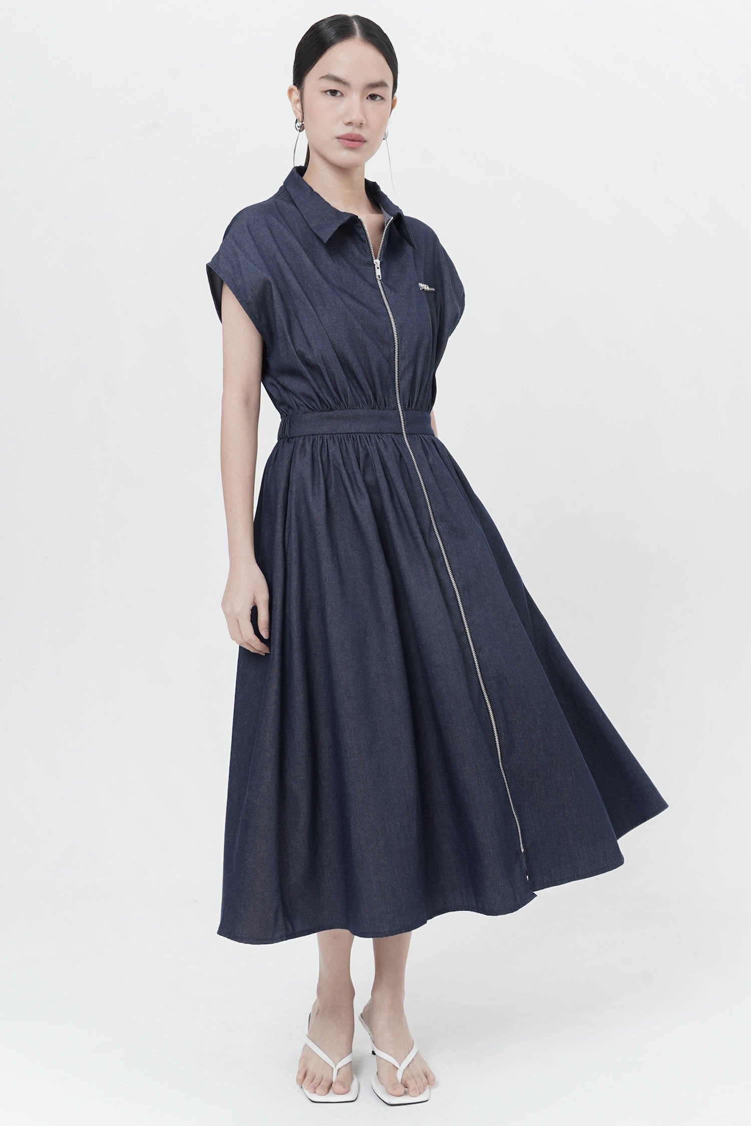 Alvie Midi Dress in Denim