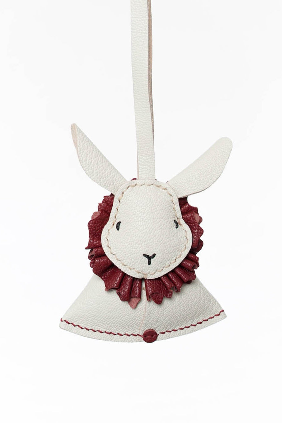 Bonbon Bunny Leather Charm In White