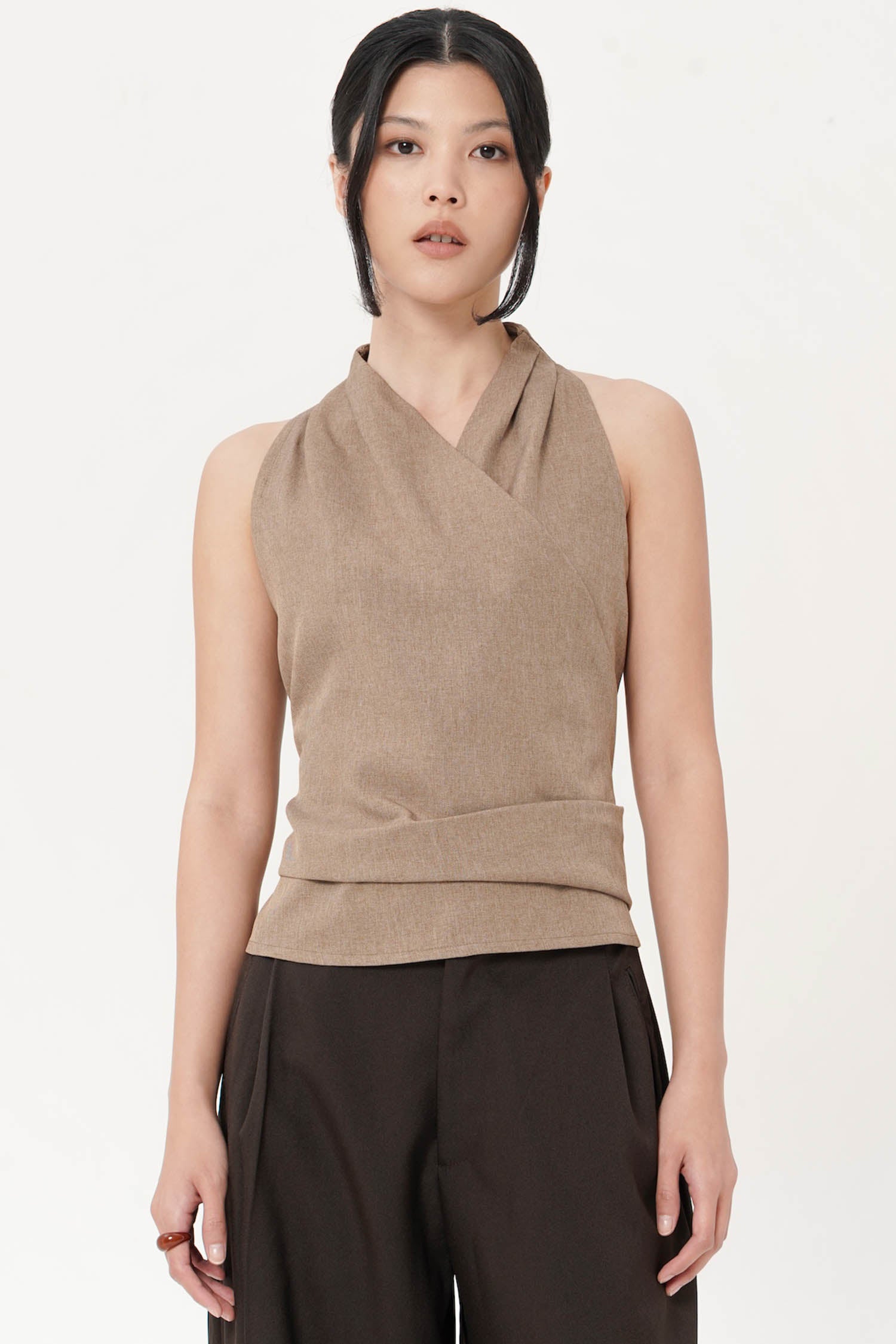 Pine Wrap Top In Latte