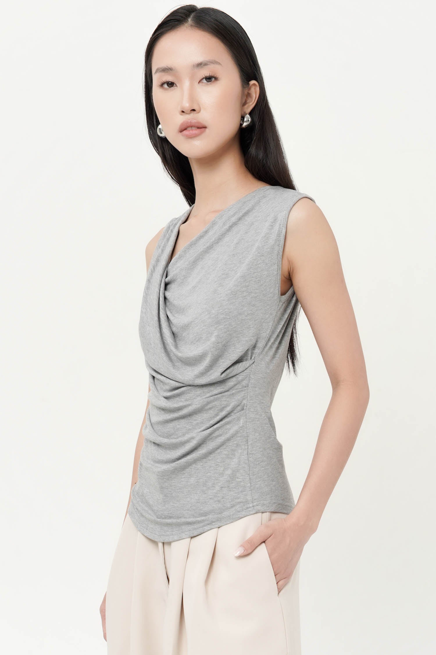 Solene Top In Grey