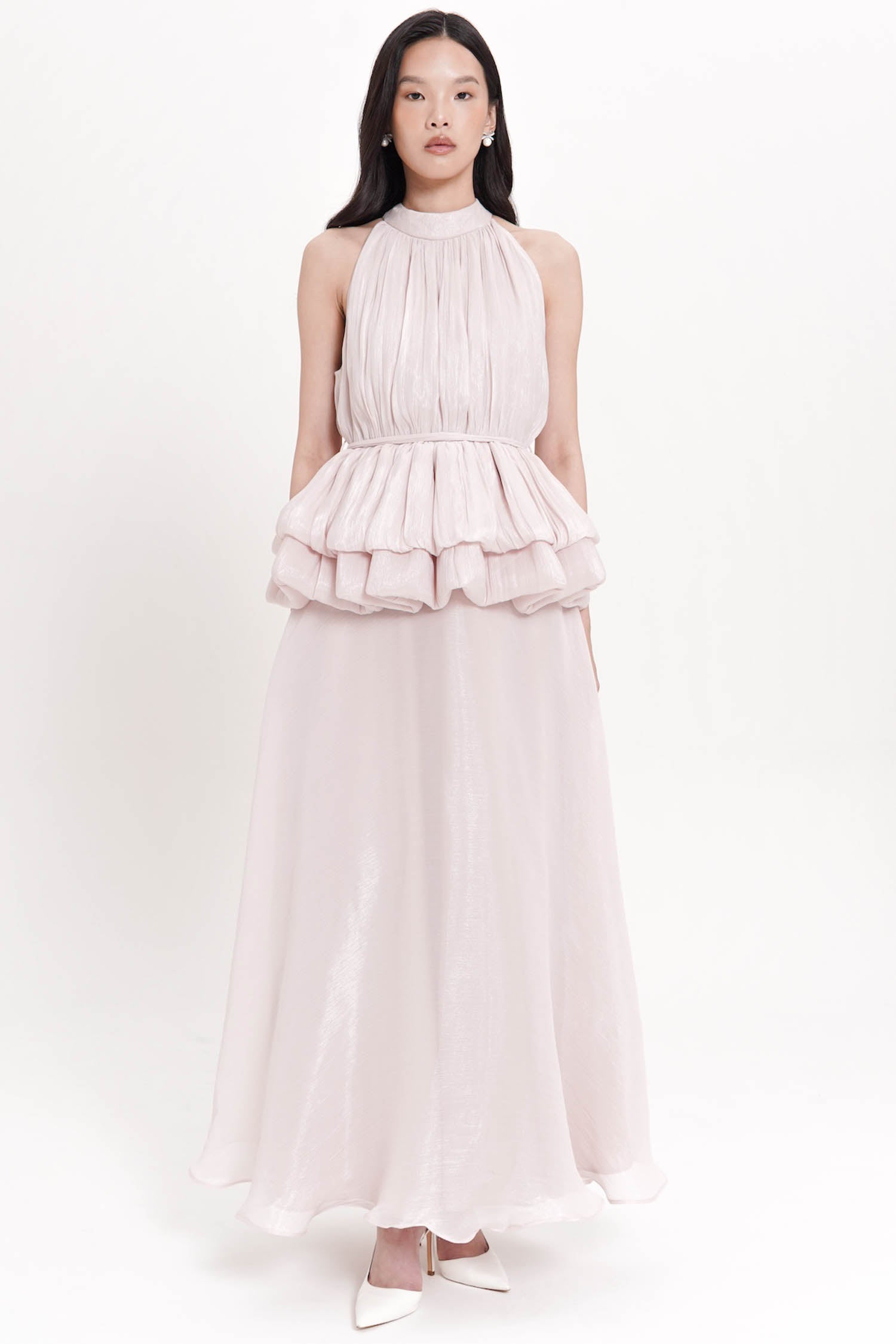 Adelaide Halter Maxi Dress In Pink