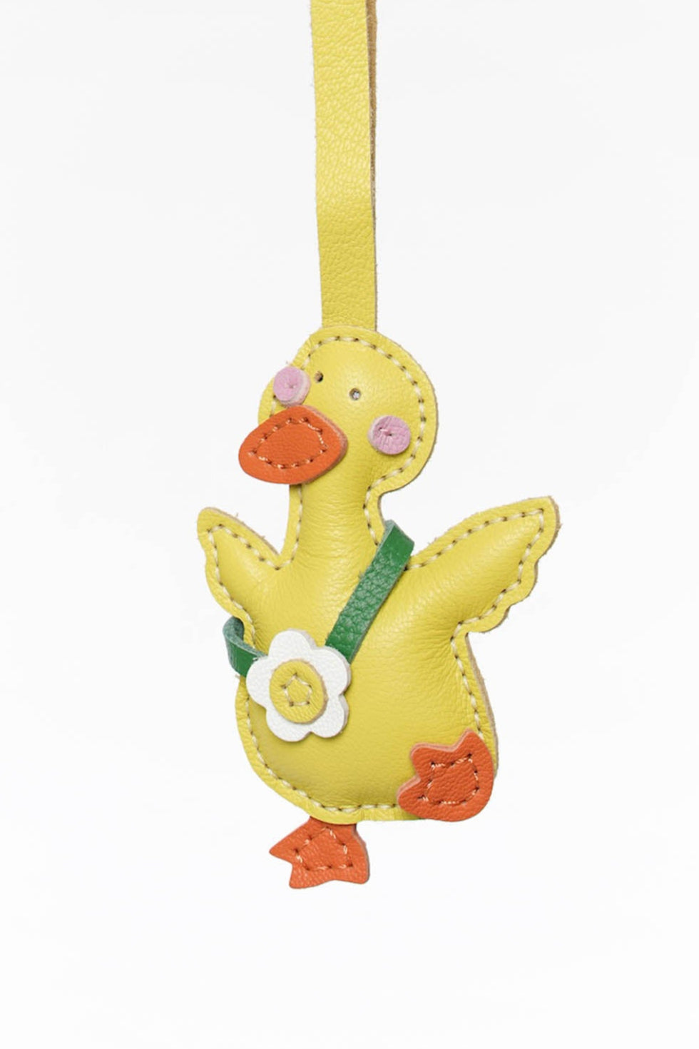 Lucky Dance Duckling Leather Charm In Yellow