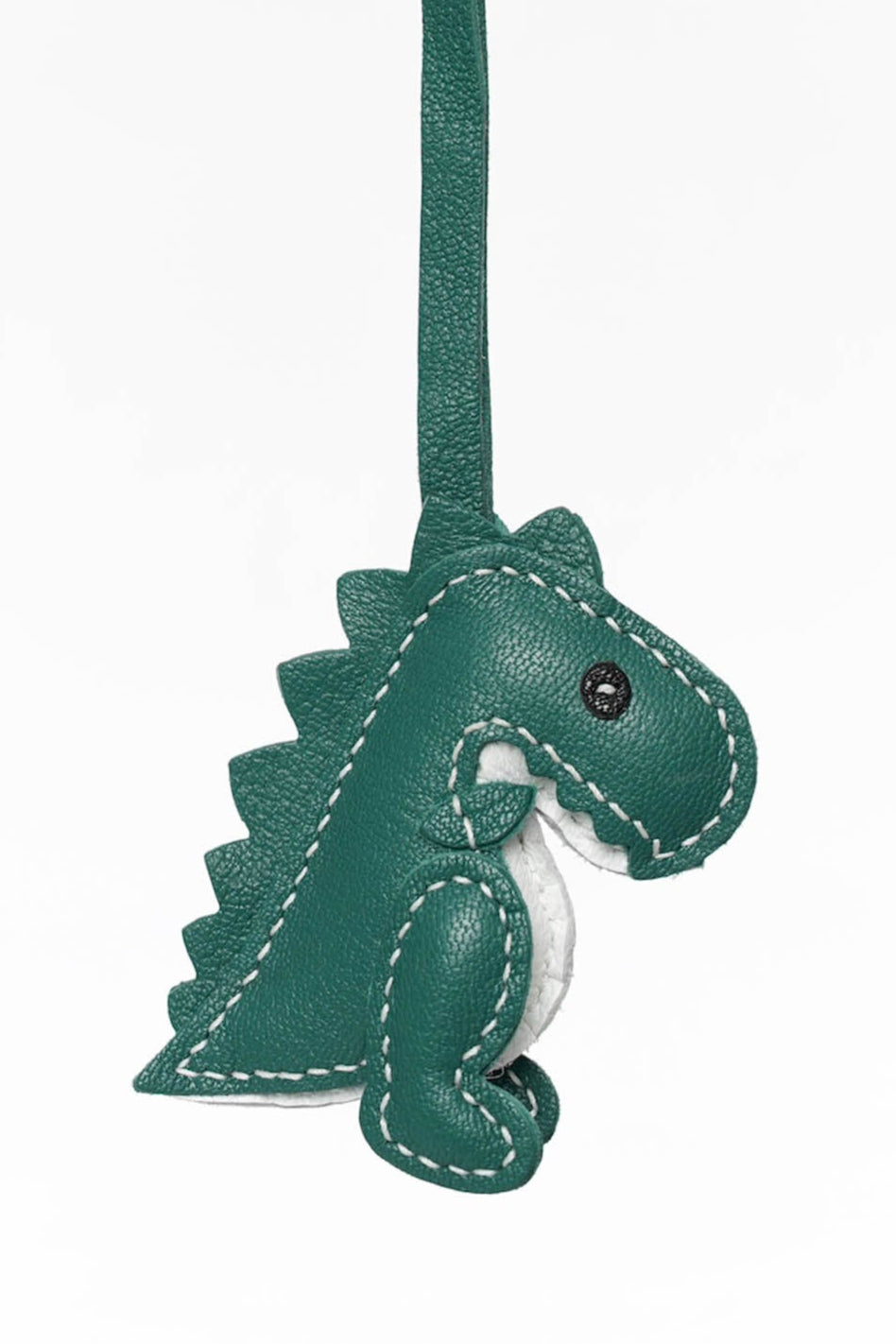 Roaring Dino Leather Charm In Green