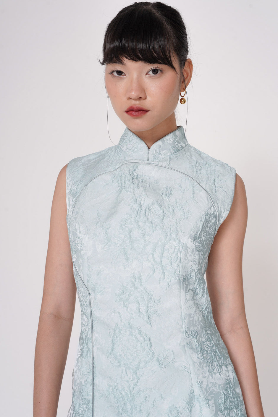 Shirred Comfy Dress - Blue Fractal Suzani