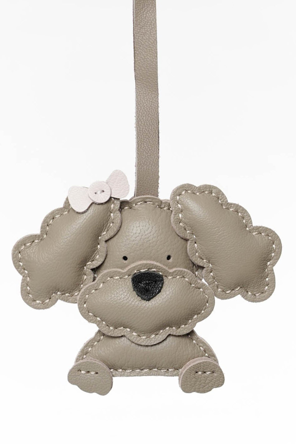 Bark And Bow Poodle Leather Charm In Grey