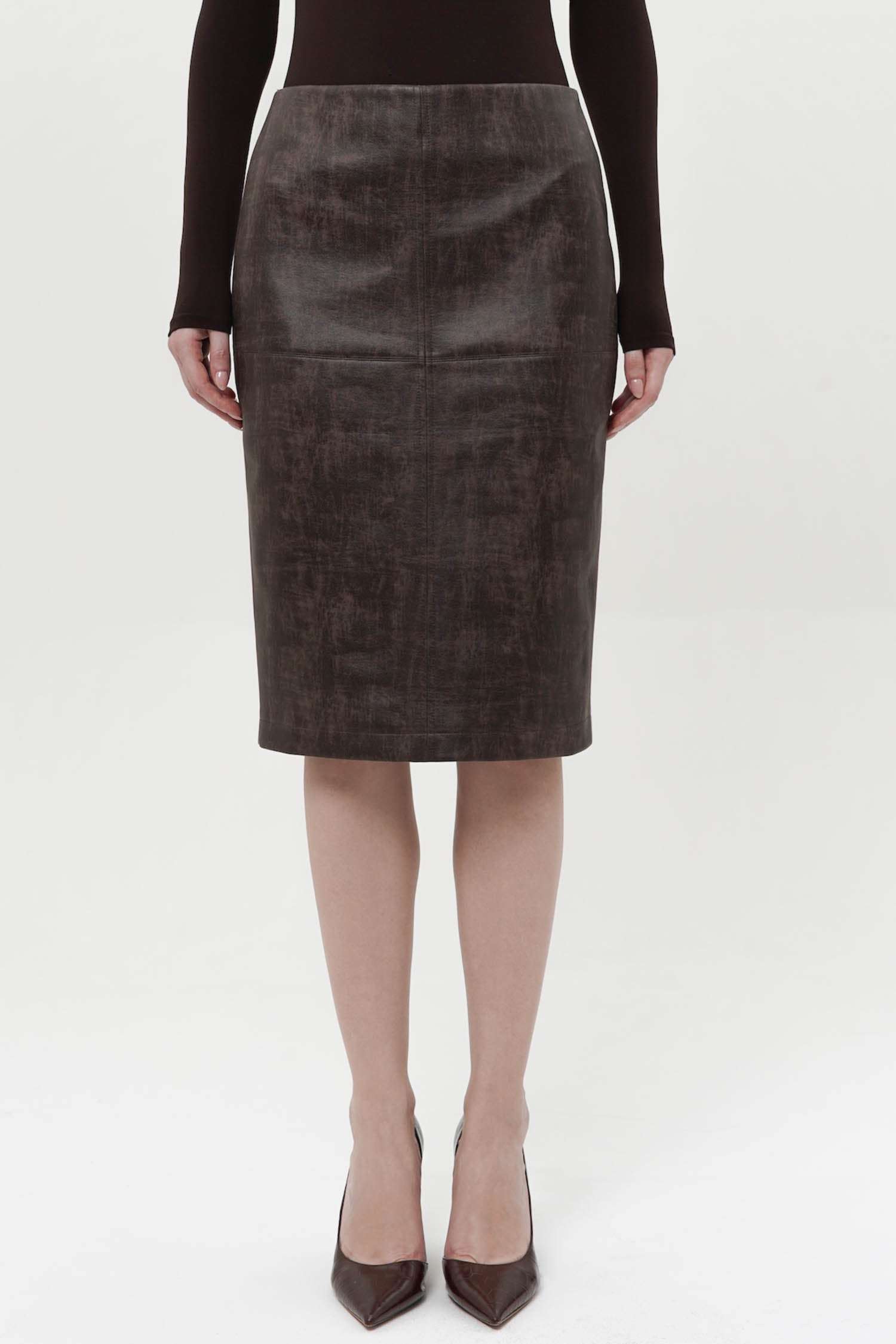 Ronja Midi Pencil Skirt In Colt Coffee