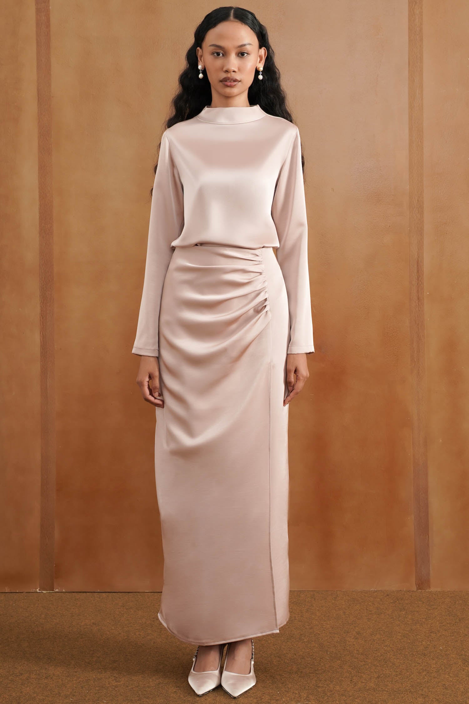 Anessa Maxi Skirt In Dusty Pink