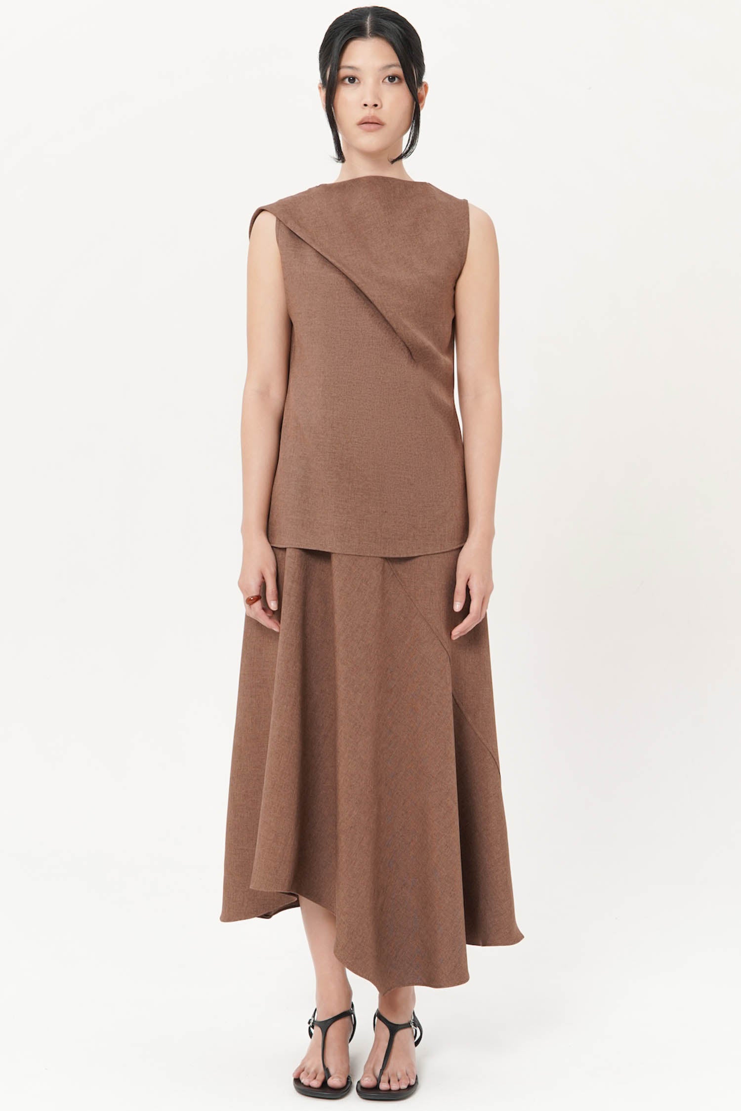 Blaine Asymmetrical Skirt In Brown