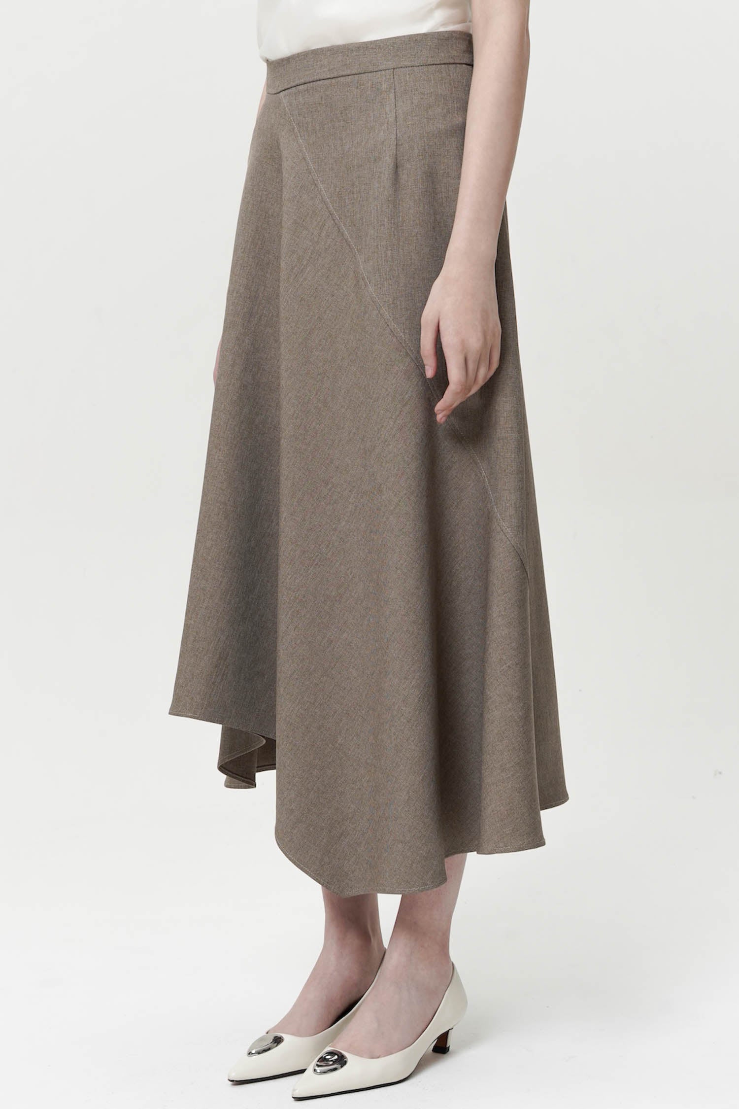 Blaine Asymmetrical Skirt In Ash Brown