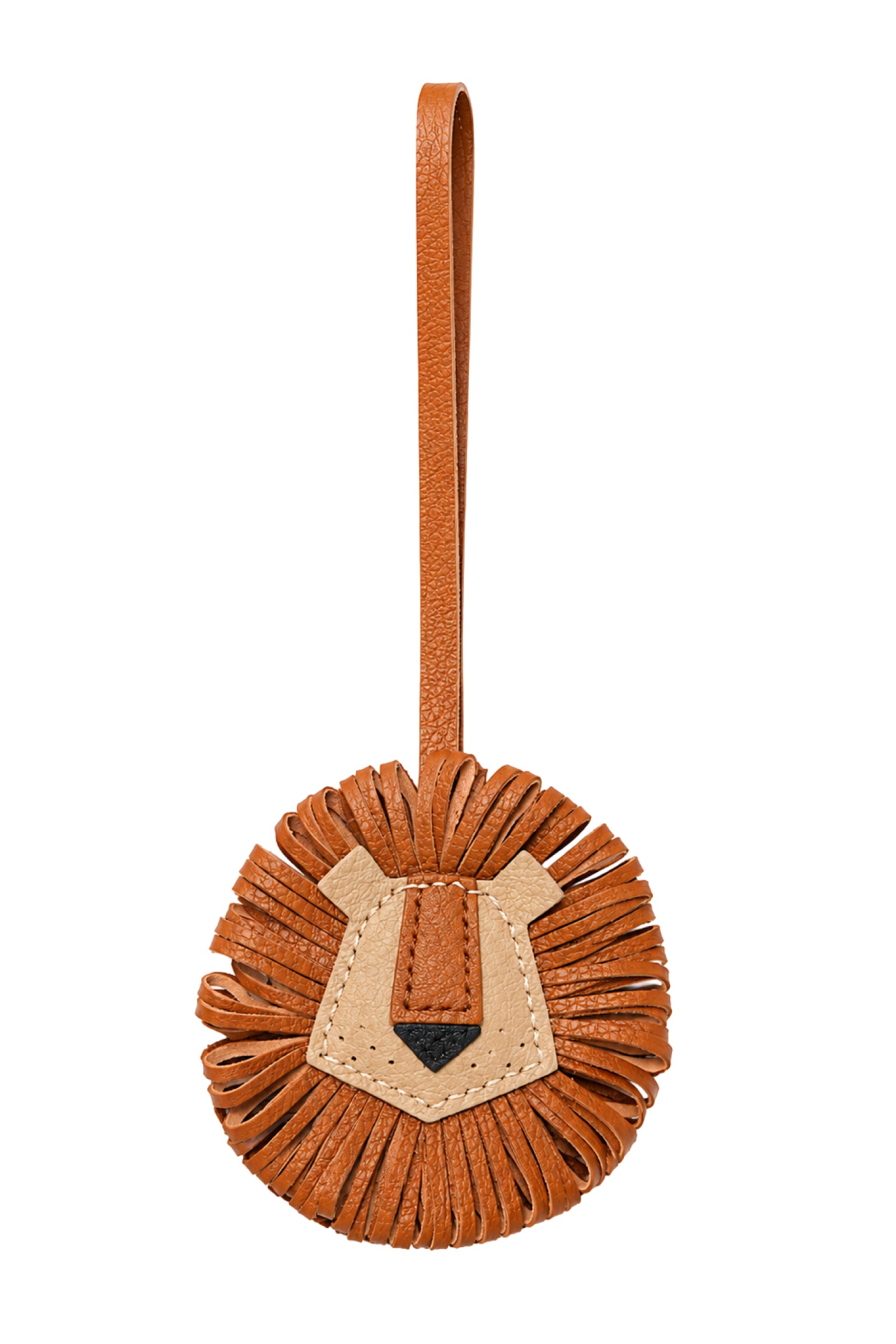 Lion Mane King Leather Charm In Brown