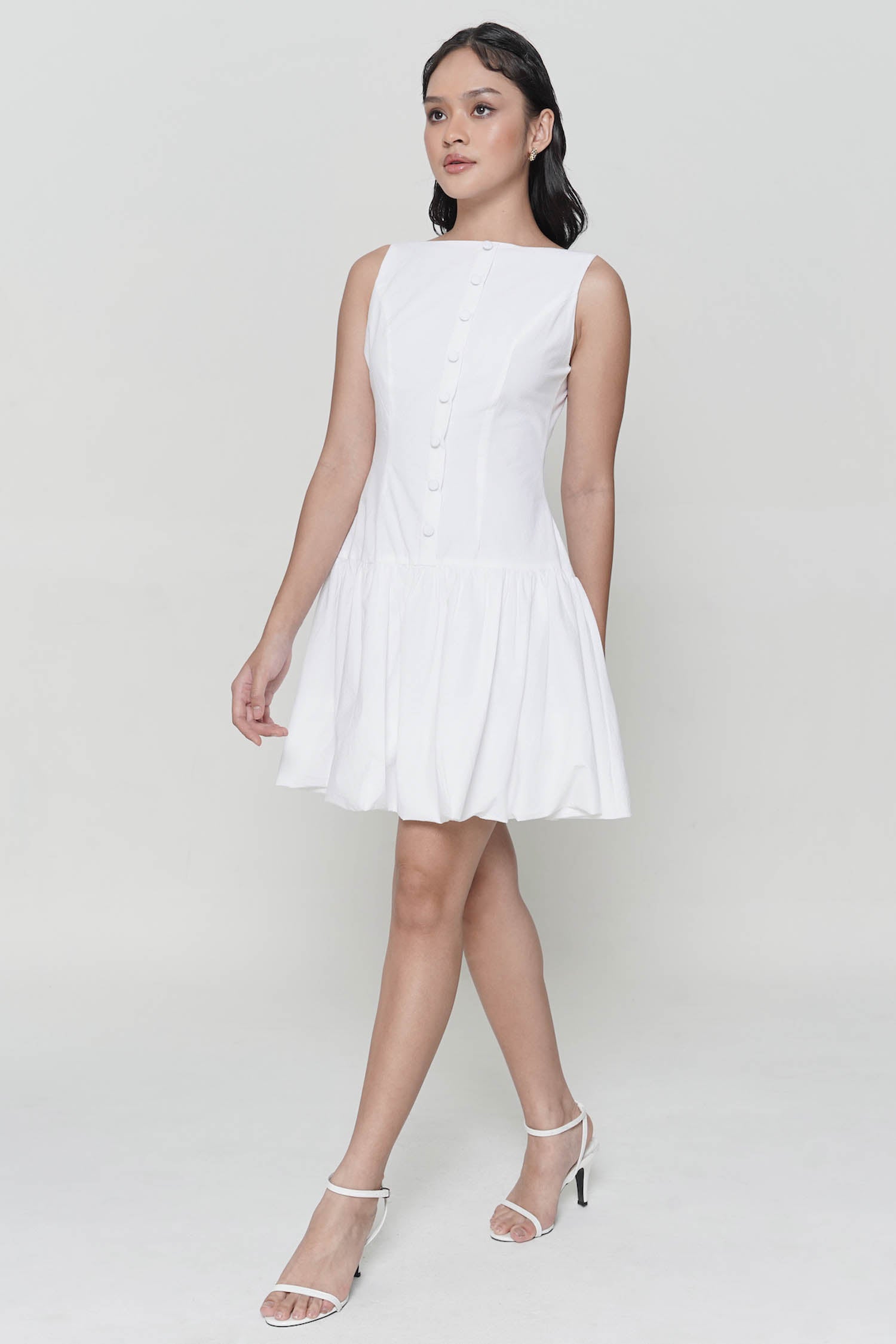 Balin Balloon Mini Dress In White (2 LEFT)