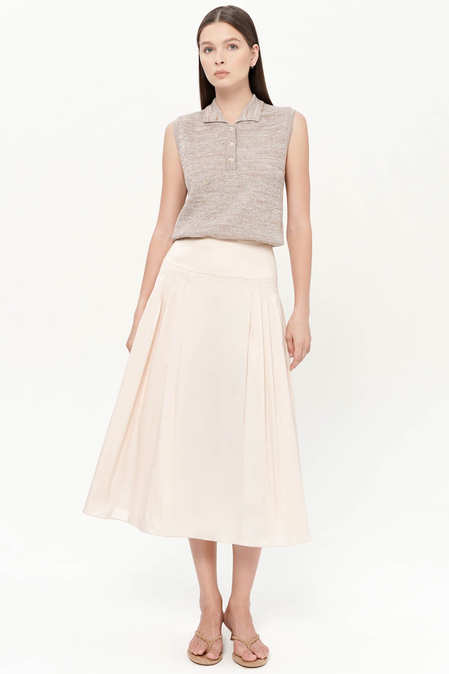 Maren Midi Pleated Skirt In Pink
