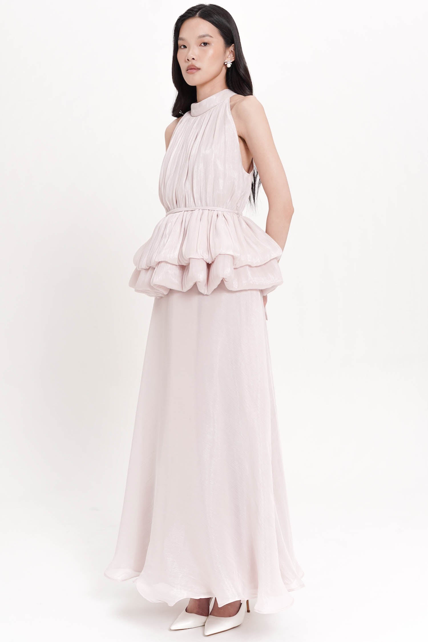 Adelaide Halter Maxi Dress In Pink