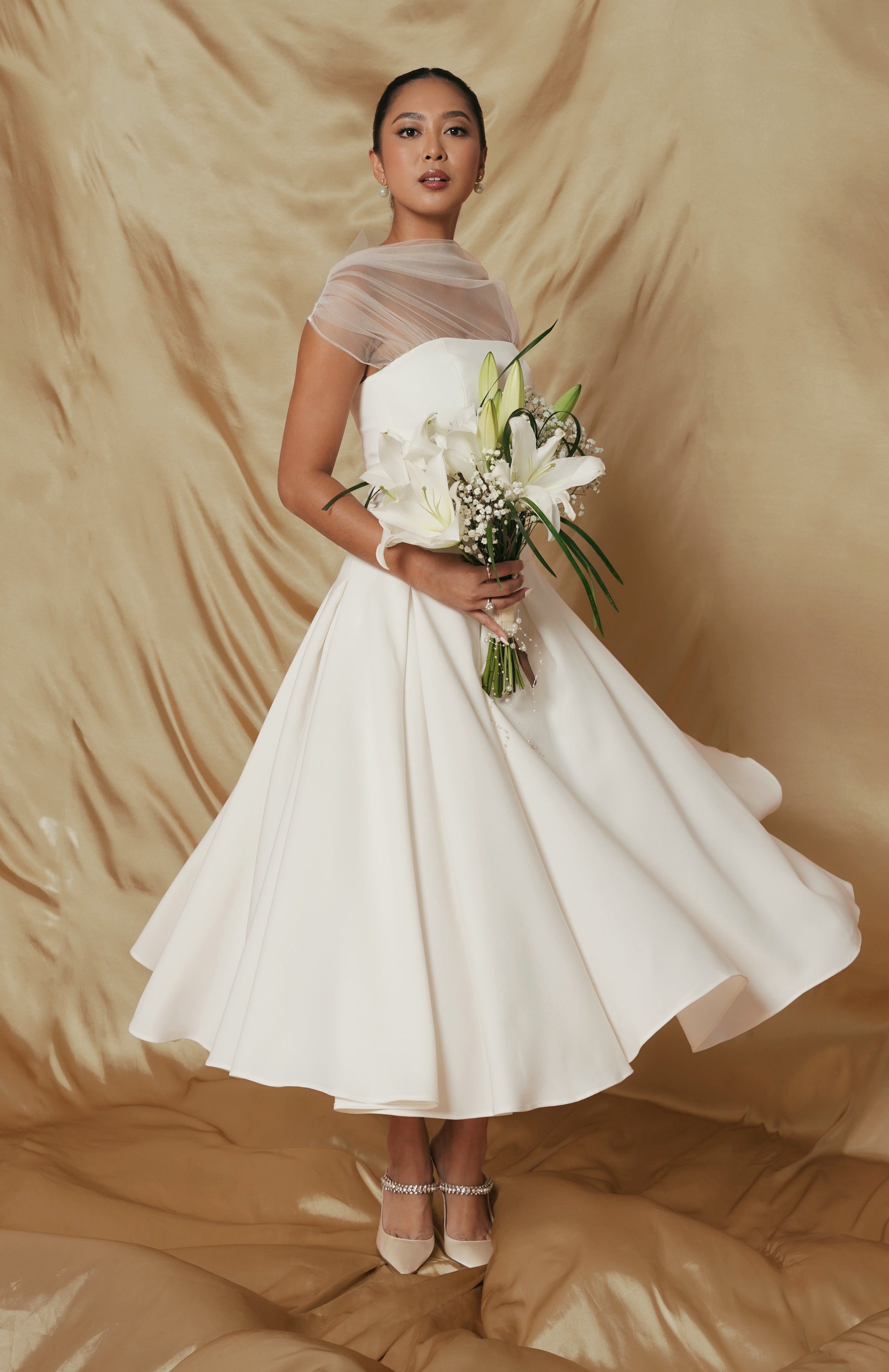 Kenly Midi Skirt In Broken White