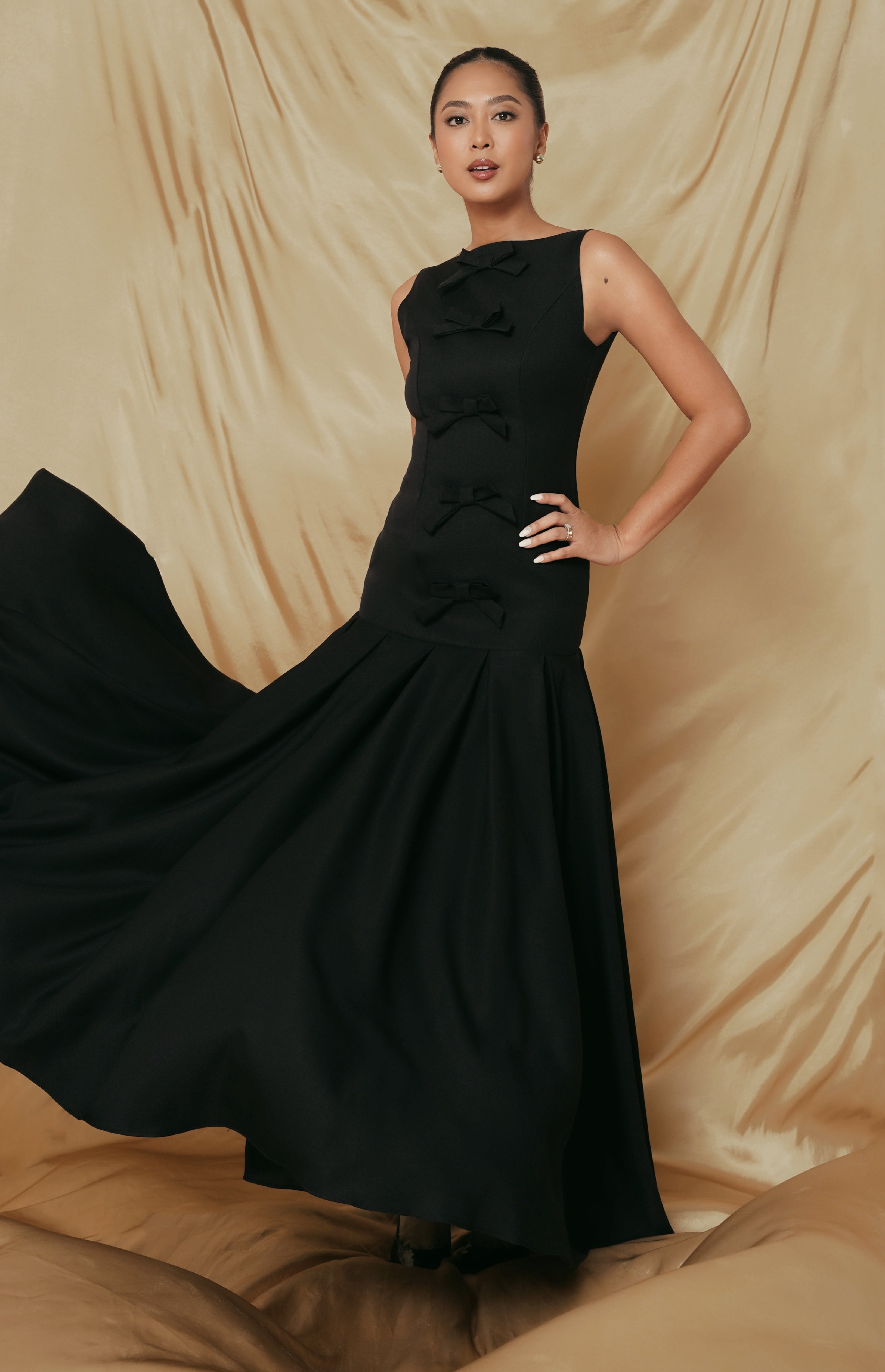 Ottilie Backless Maxi Dress In Black