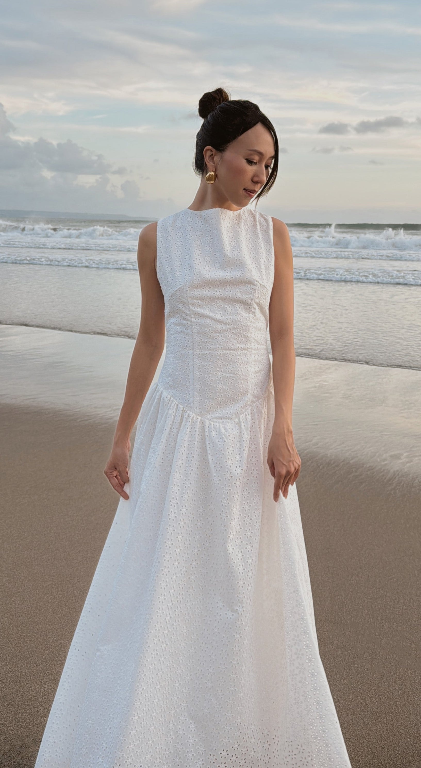 Ariella Maxi Dress In Broken White