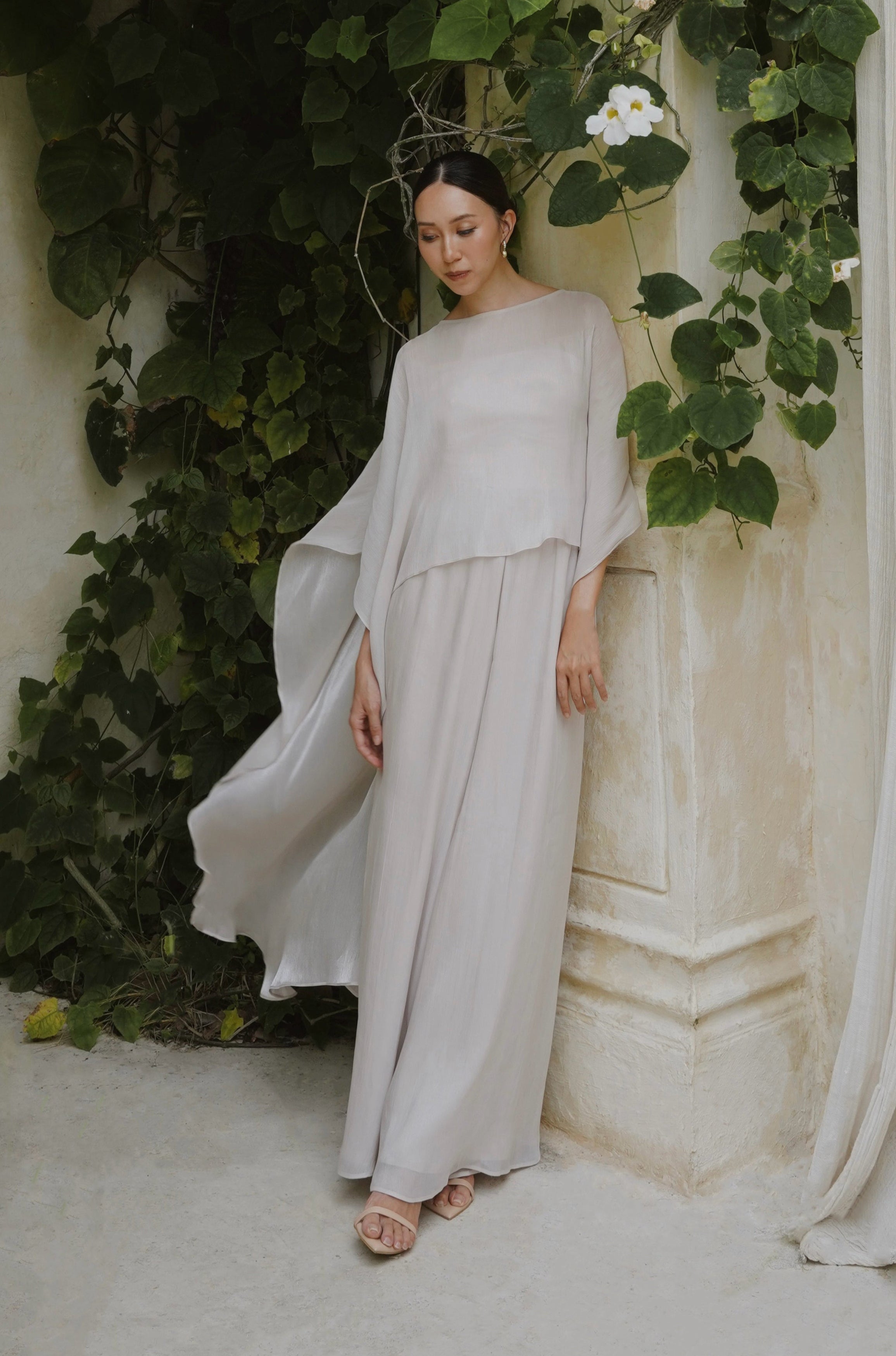 Bibiana Translucent Two-piece Top In Nude