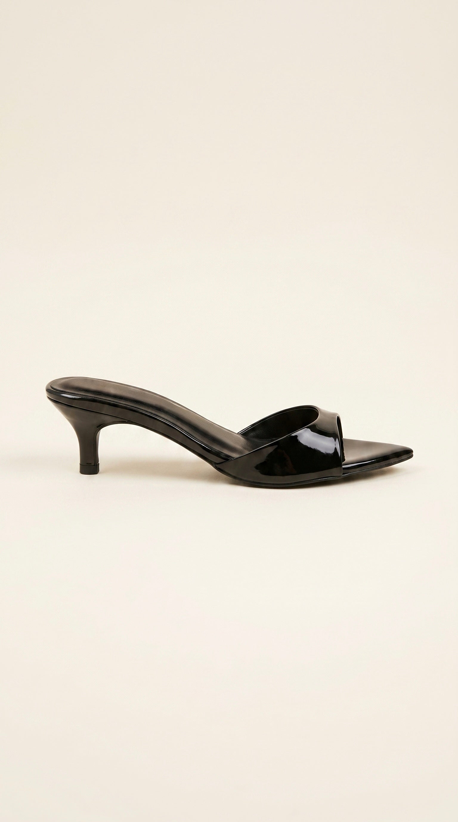 On-Point Glossy Heels In Black 5cm