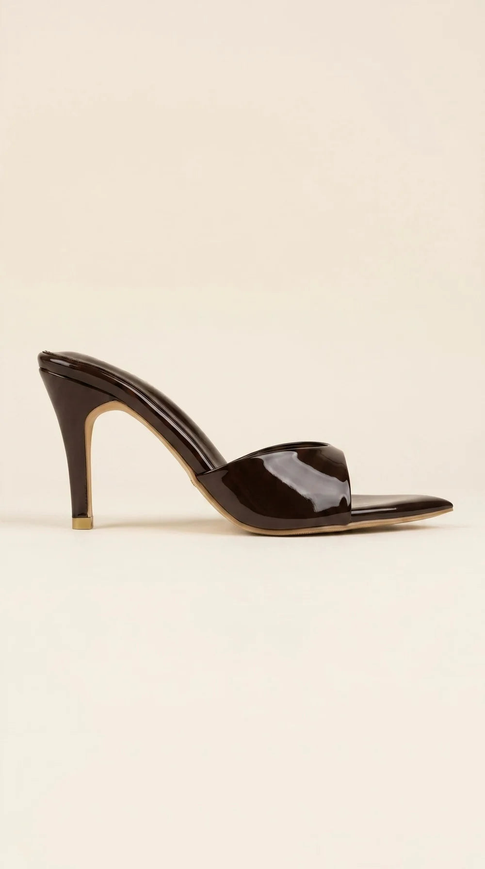 On Point Glossy Heels in Espresso 9cm