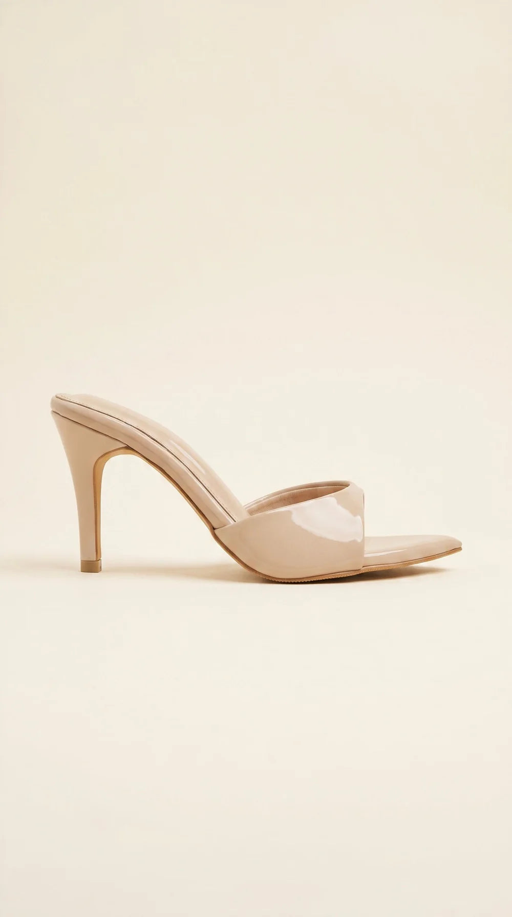 On Point Glossy Heels in Nude 9cm