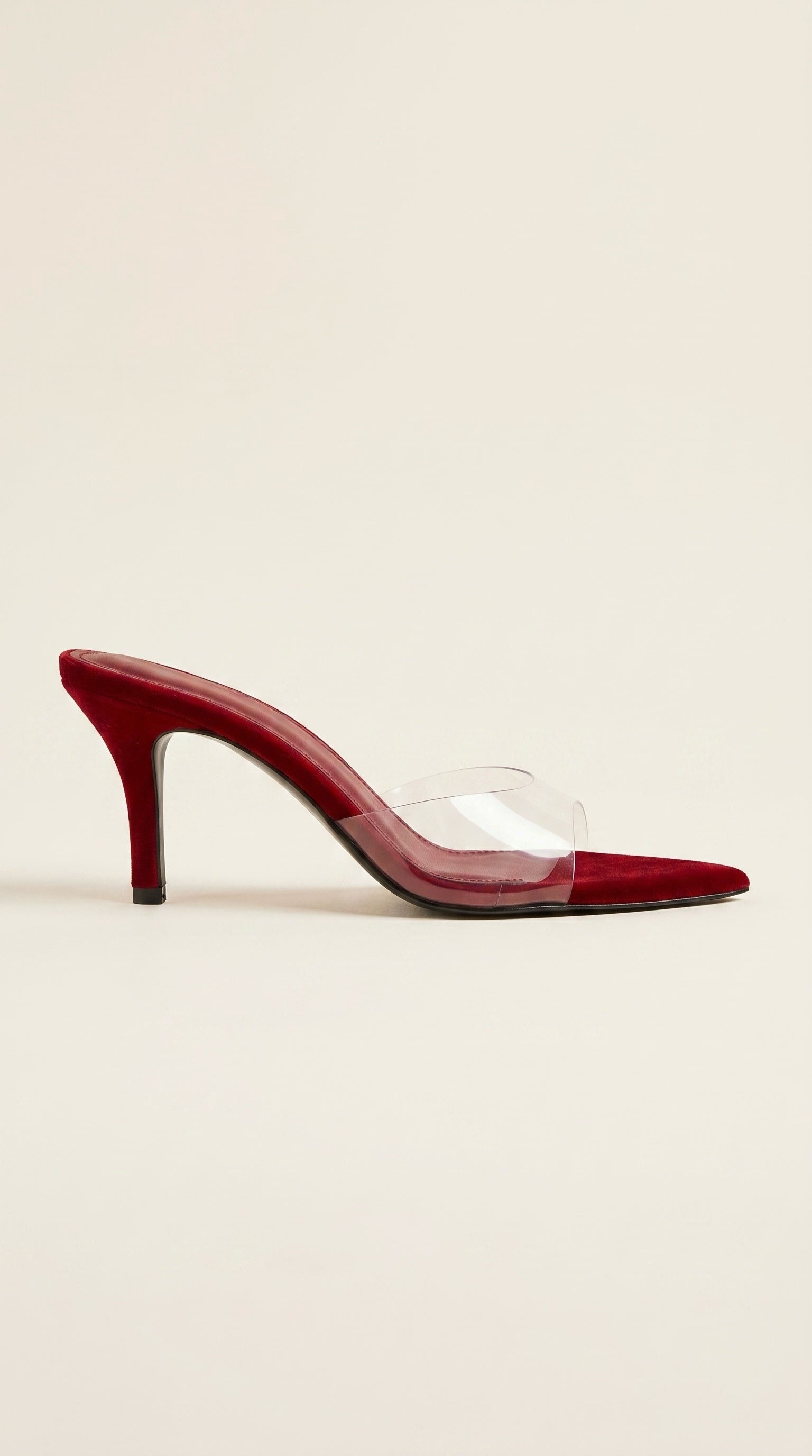 On-Point PVC Heels in Maroon (7 cm)