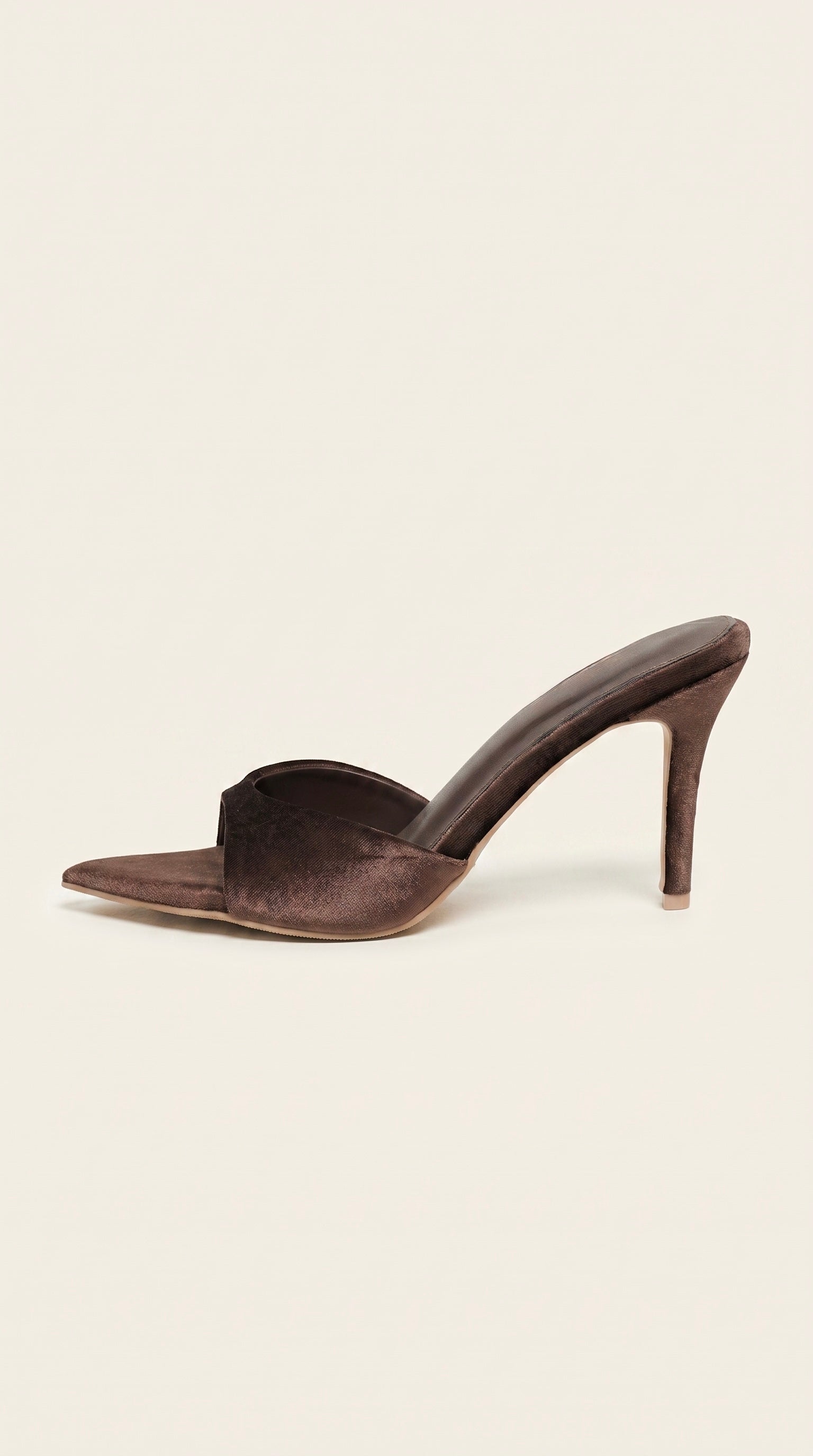 Velvet On Point 9cm Heels In Brown (2 Pairs Left)