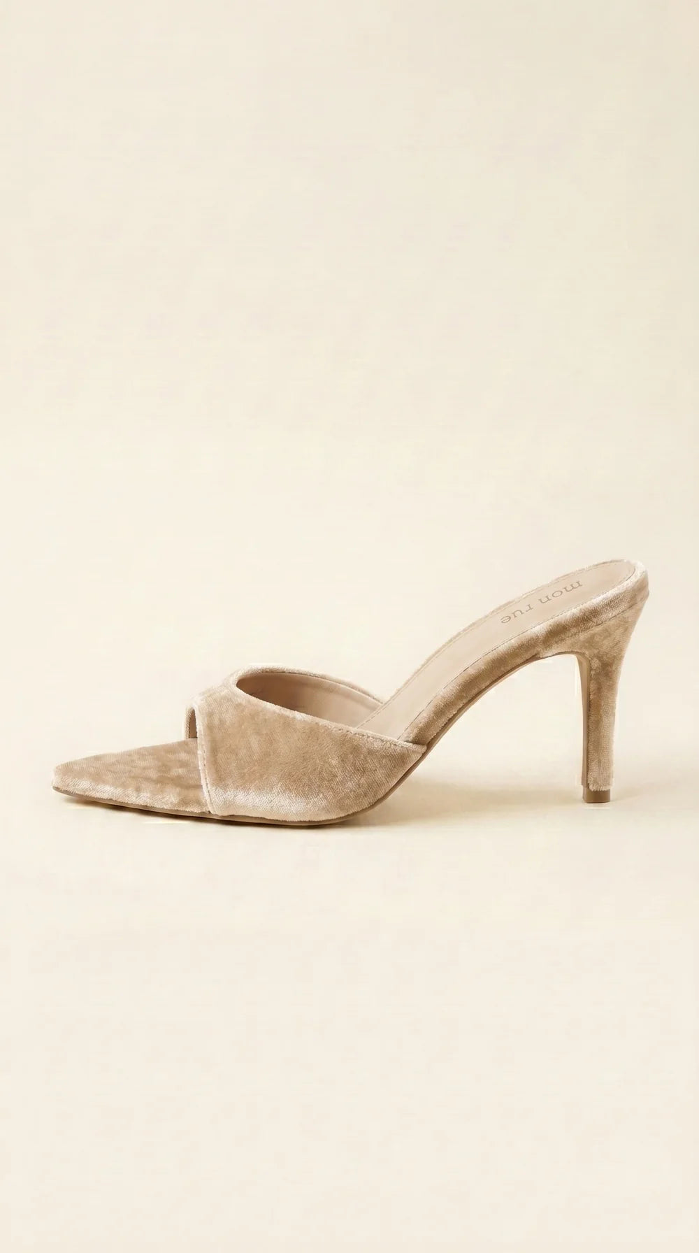 Velvet On Point Heels in Cream 9cm