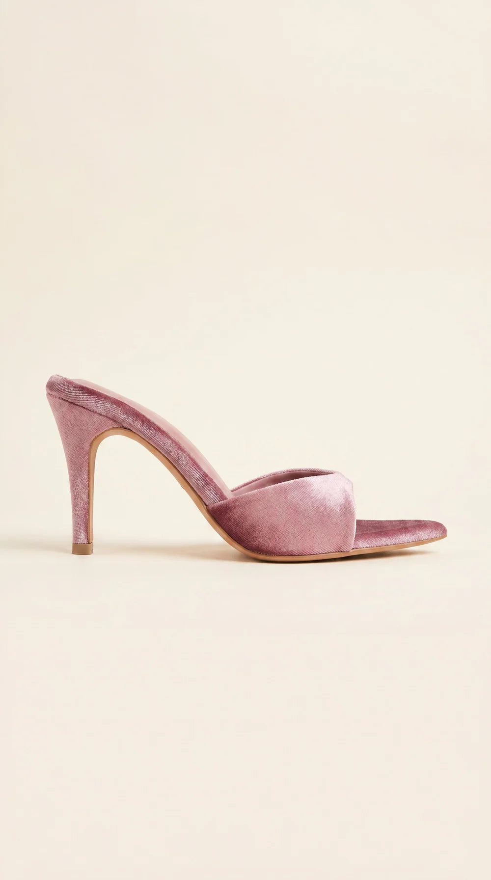 Velvet On Point Heels in Pink 9cm