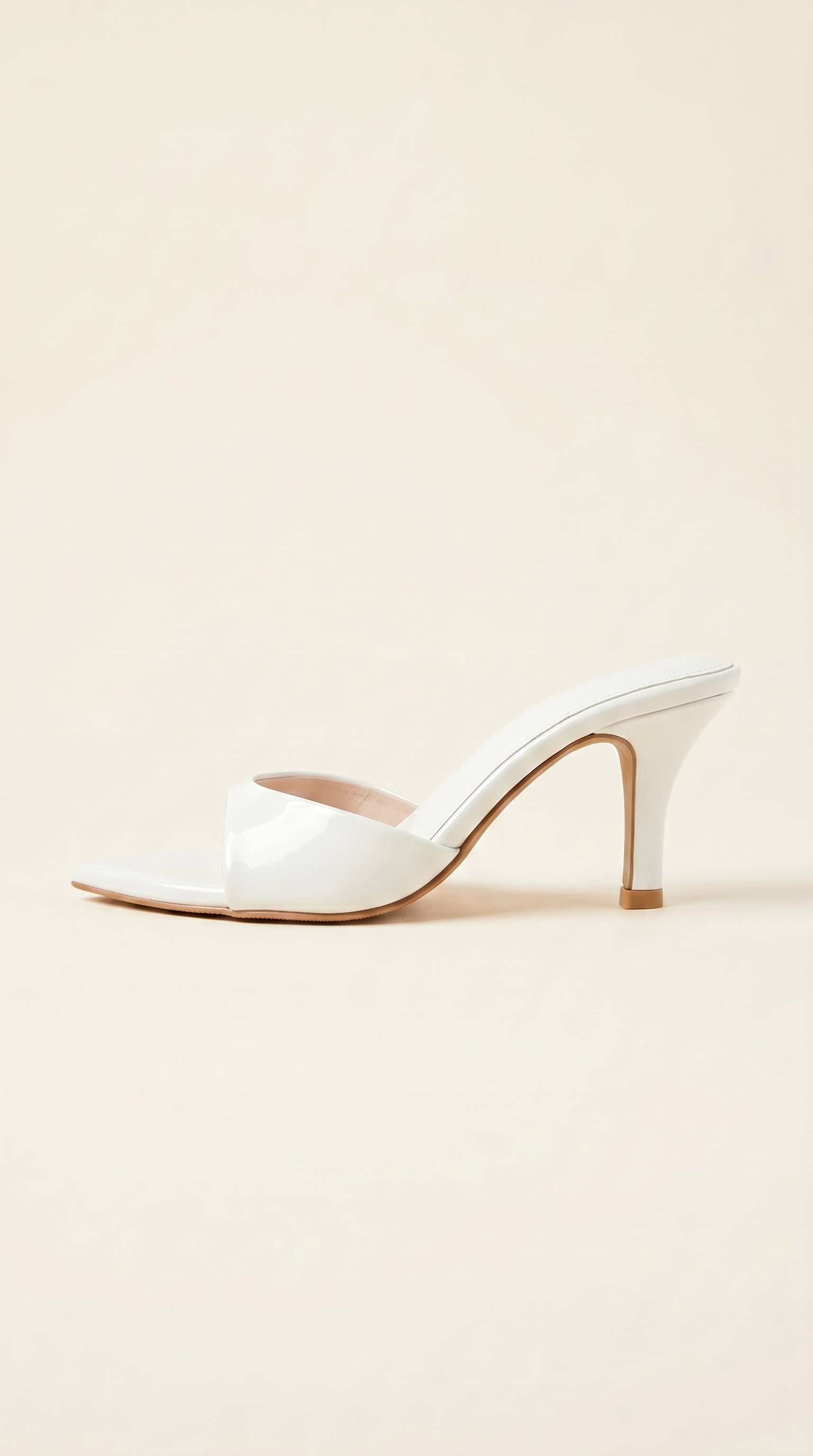 On-Point Glossy Heels in White 7cm