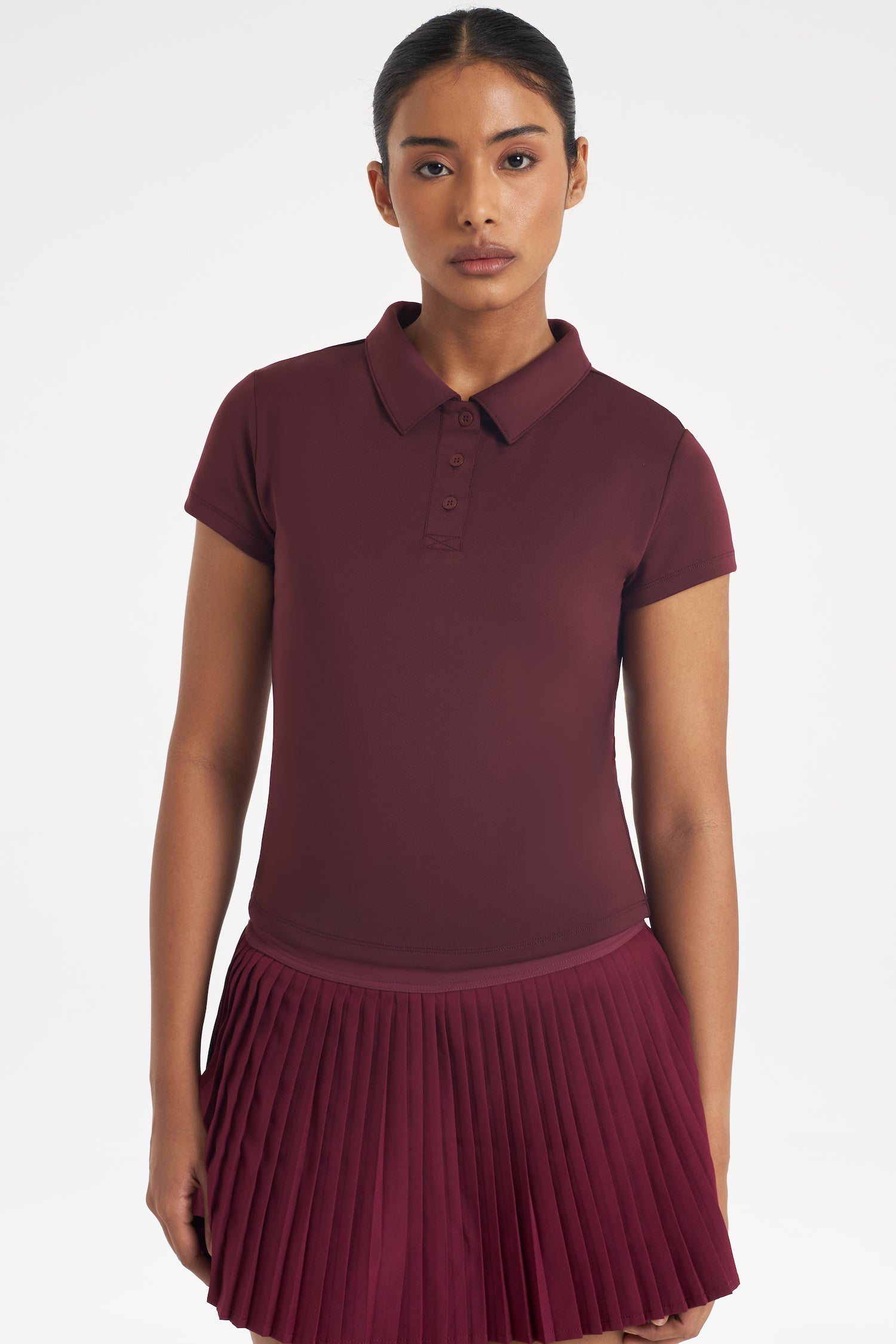 Prime Polo Top in Wine