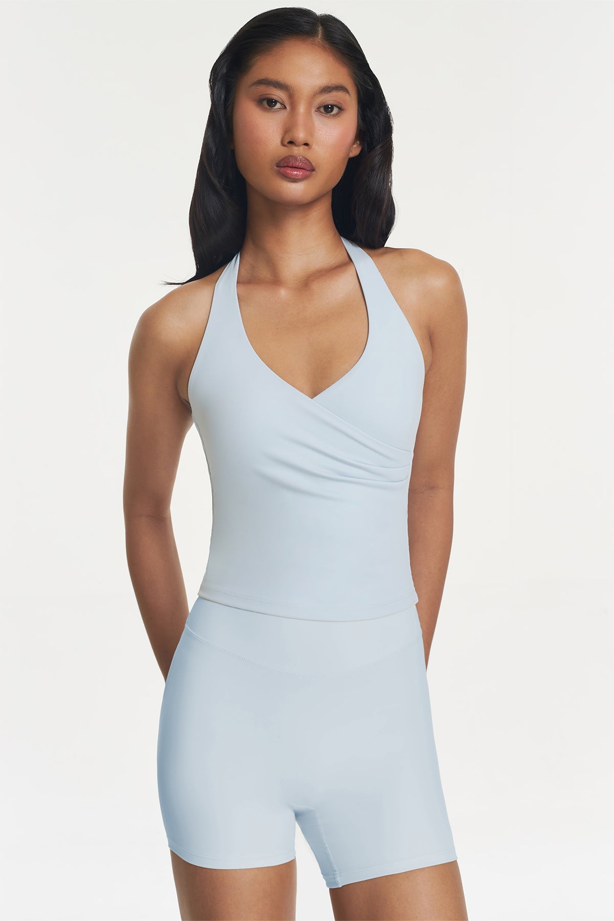 Prism Halter Bra Top in Sky