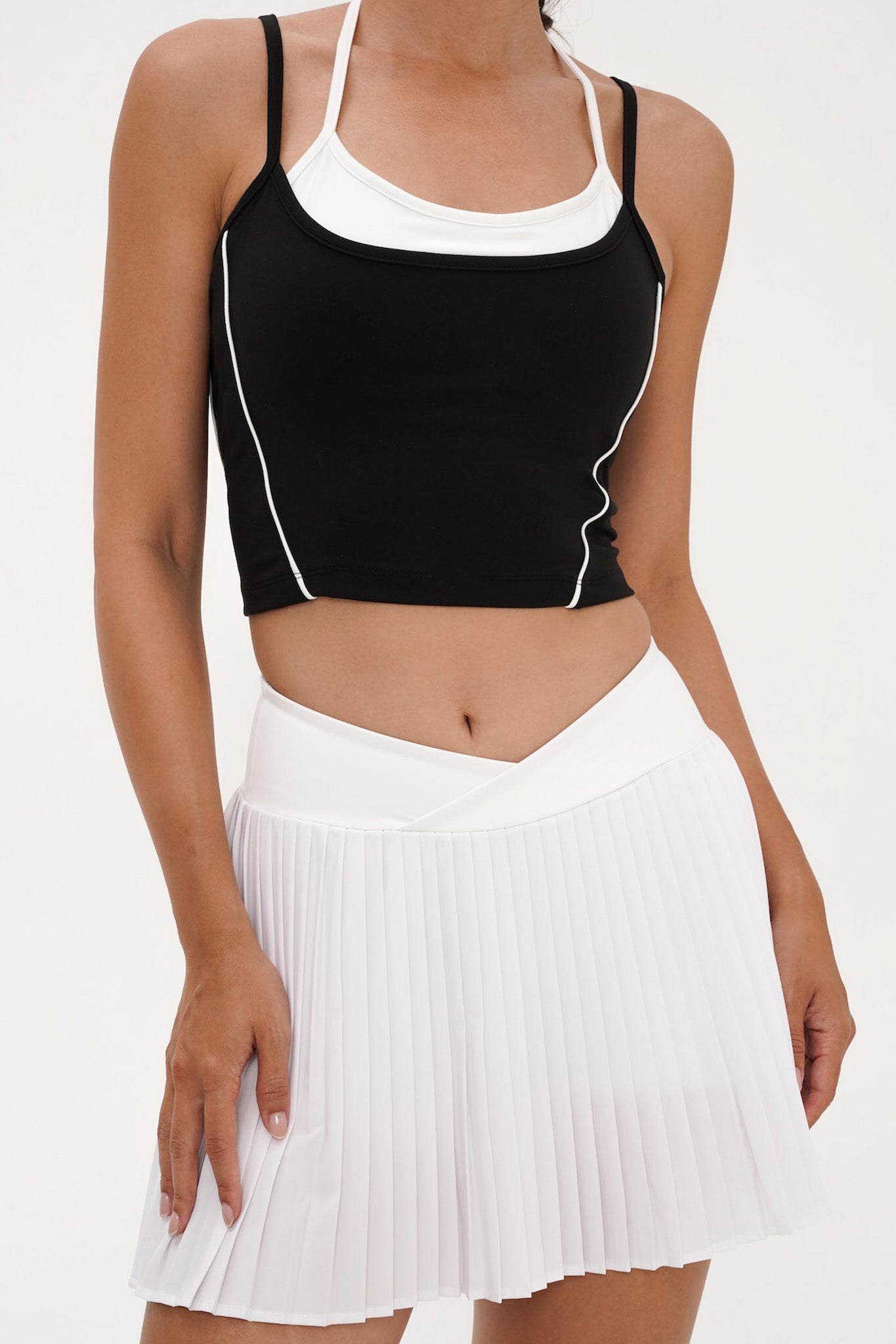 Circuit Pleated Skirt in White
