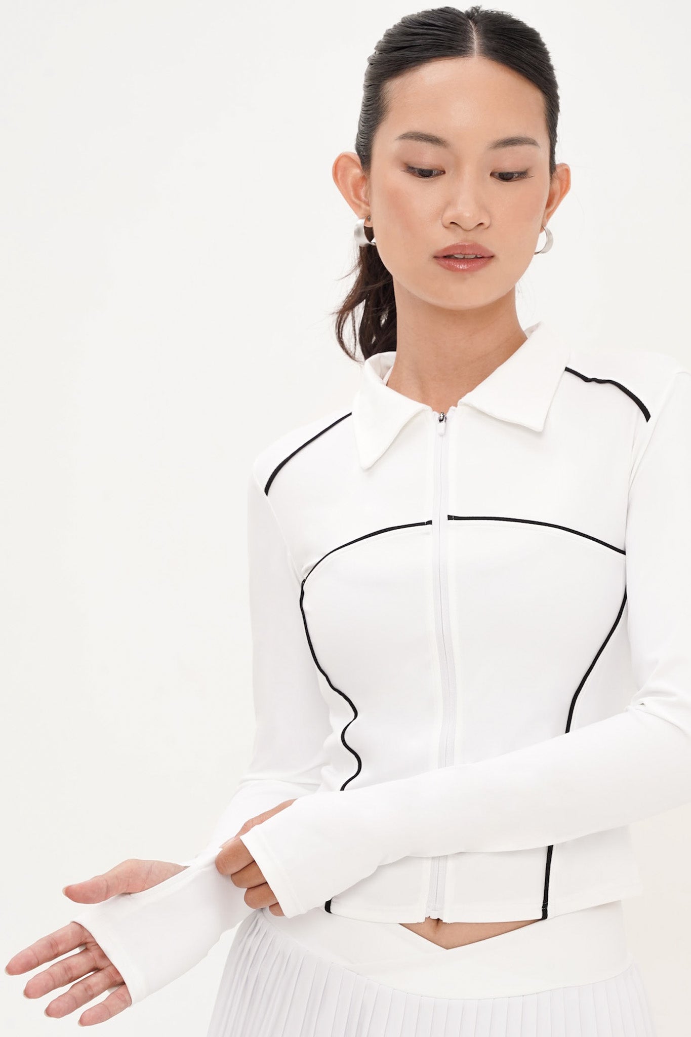 Racer Contrast Jacket in White