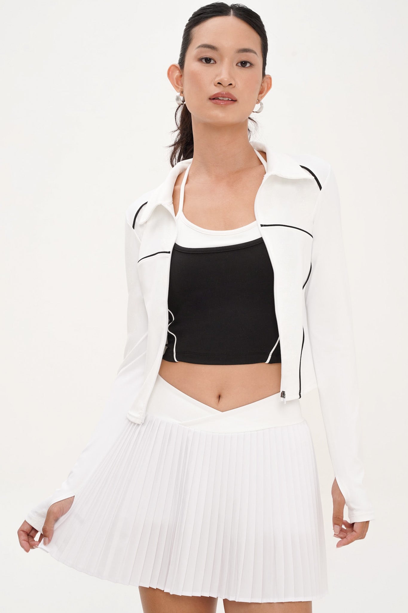 Circuit Pleated Skirt in White
