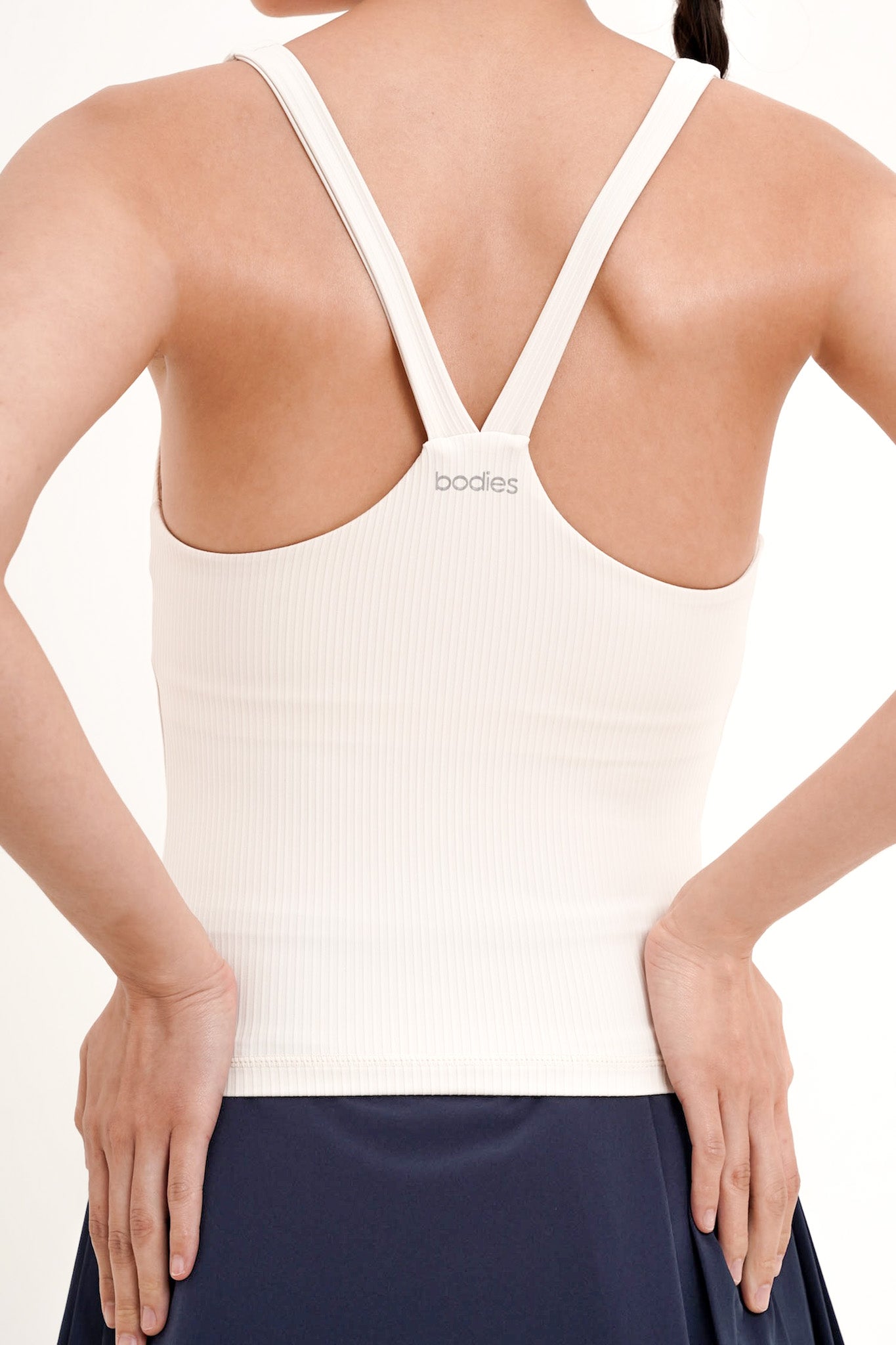 Focus Ribbed Bra Top in Eggshell
