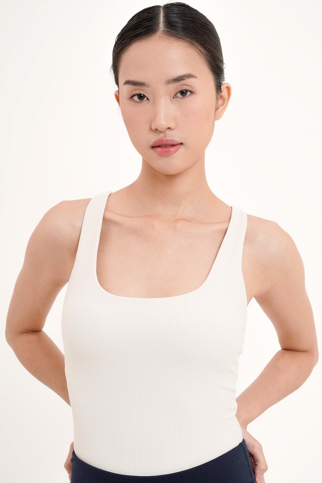 Focus Ribbed Bra Top in Eggshell