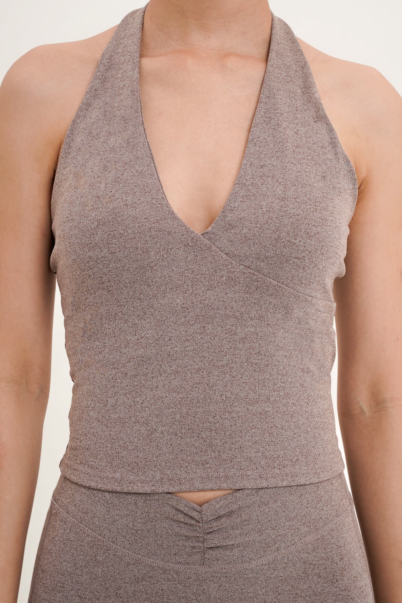 Prix Halter Bra Top in Red Bean