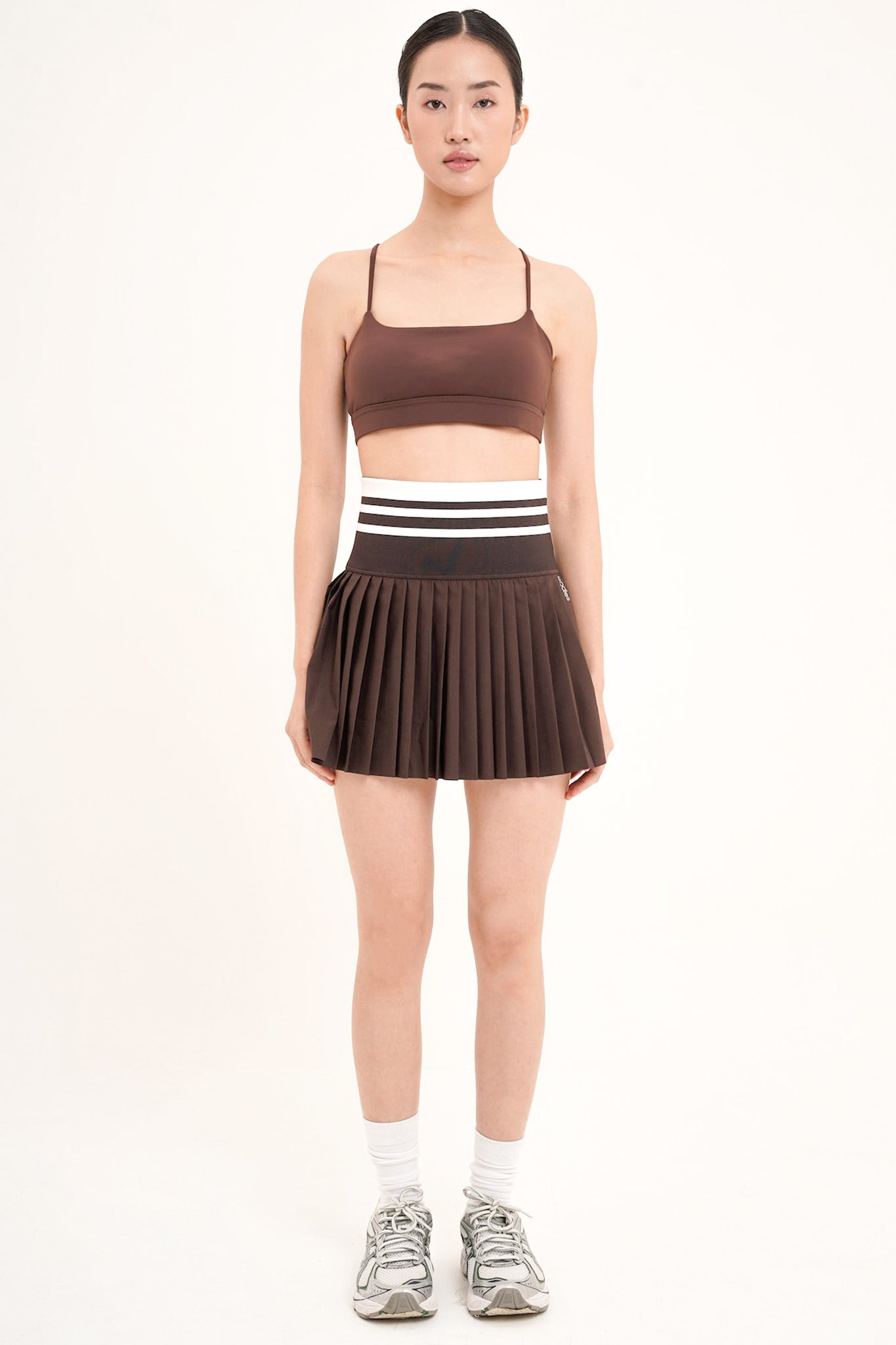 Sideline Pleated Skirt in Espresso