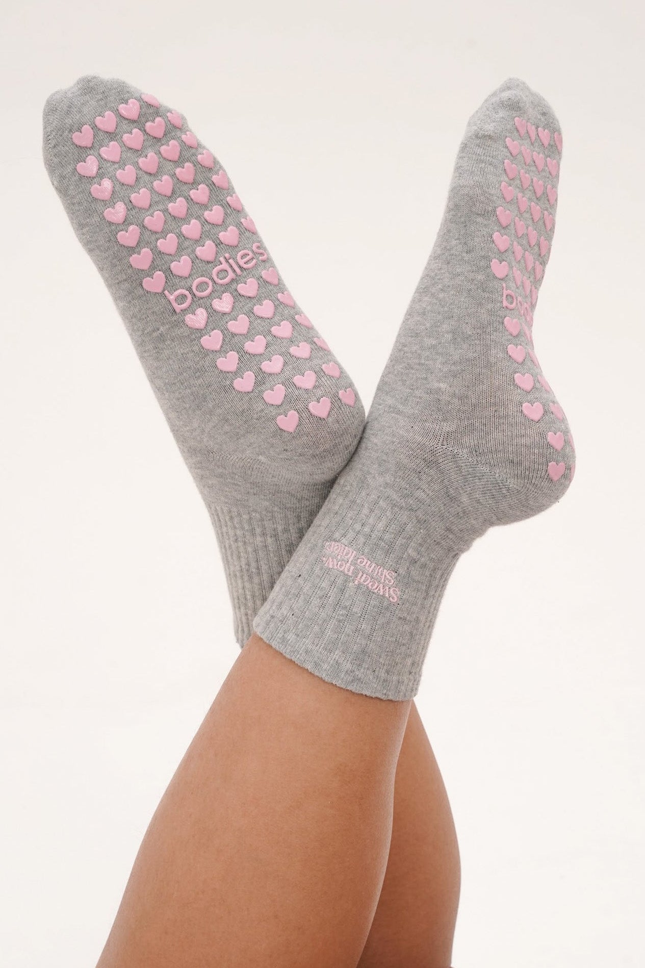 Sweat Now, Shine Later Grip Socks in Grey