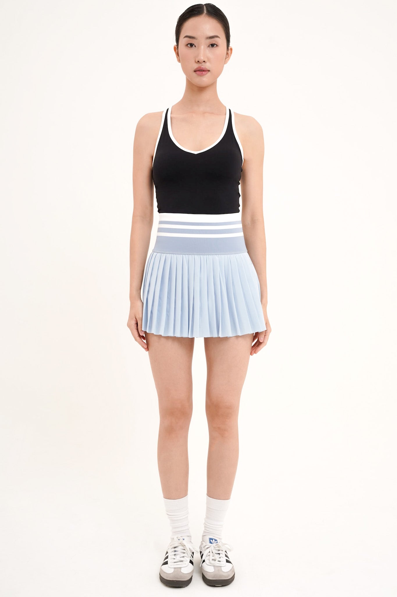 Sideline Pleated Skirt in Baby Blue