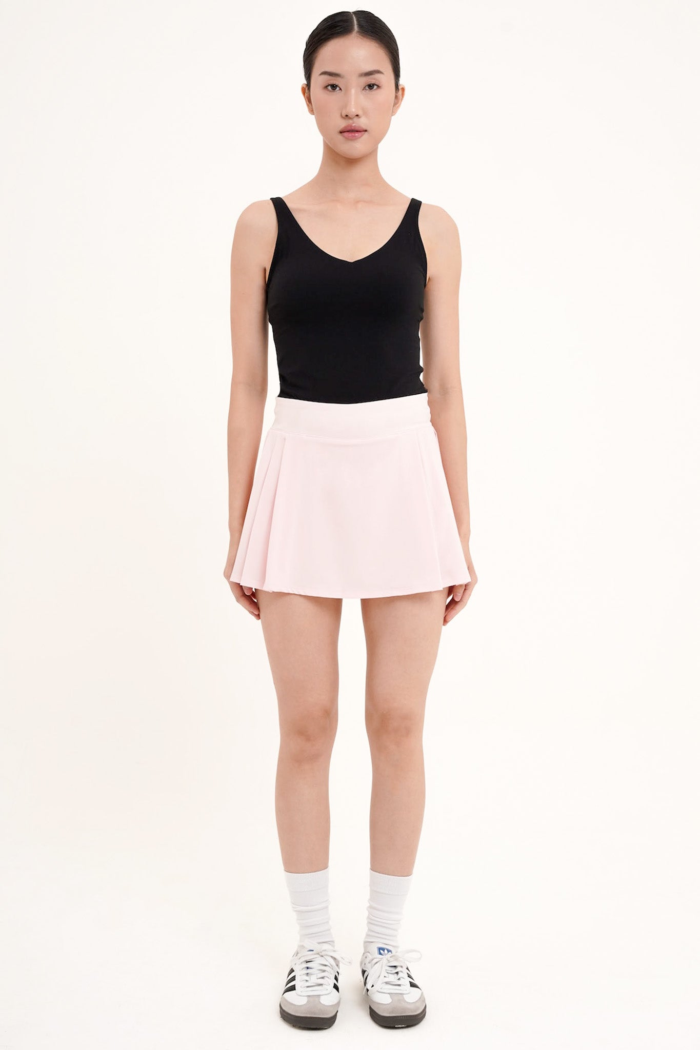 Headline Side-Pleated Skirt in Blush