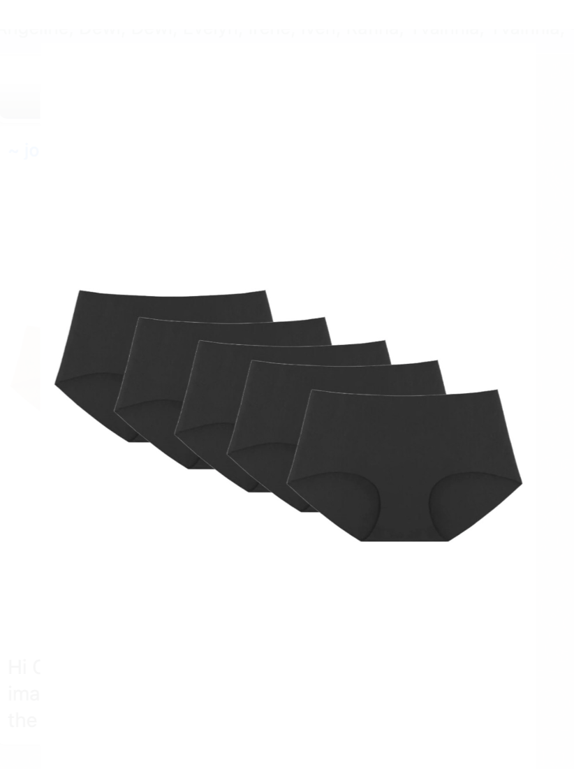 Seamless Panty 5 PCS Set In Black