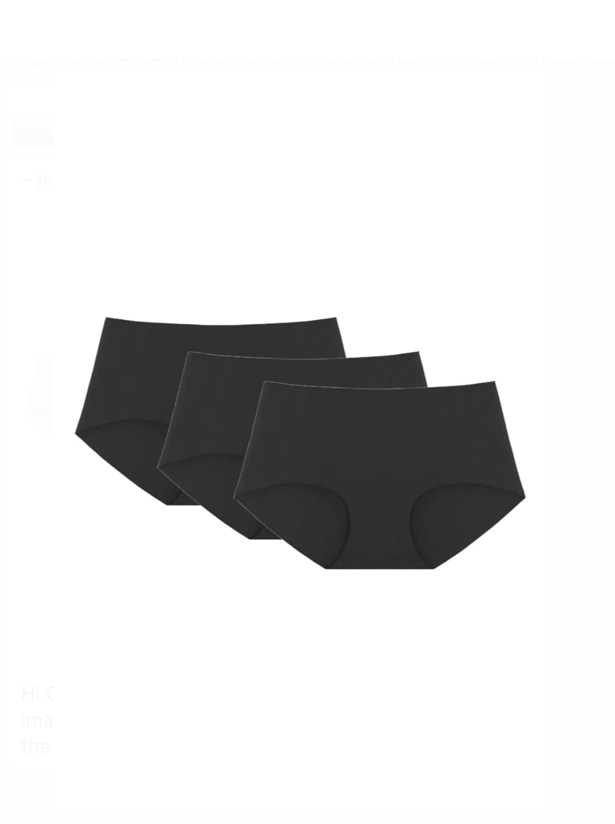 Seamless Panty 3 PCS Set In Black