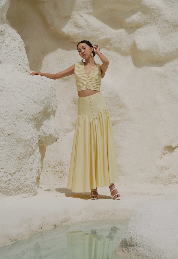 Eulalia Ruched Top In Butter
