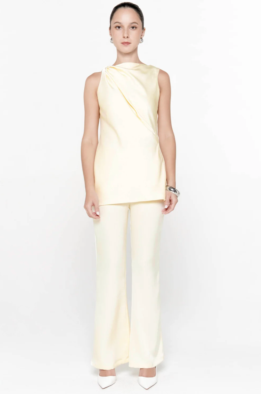 Serena Satin Pants In Butter